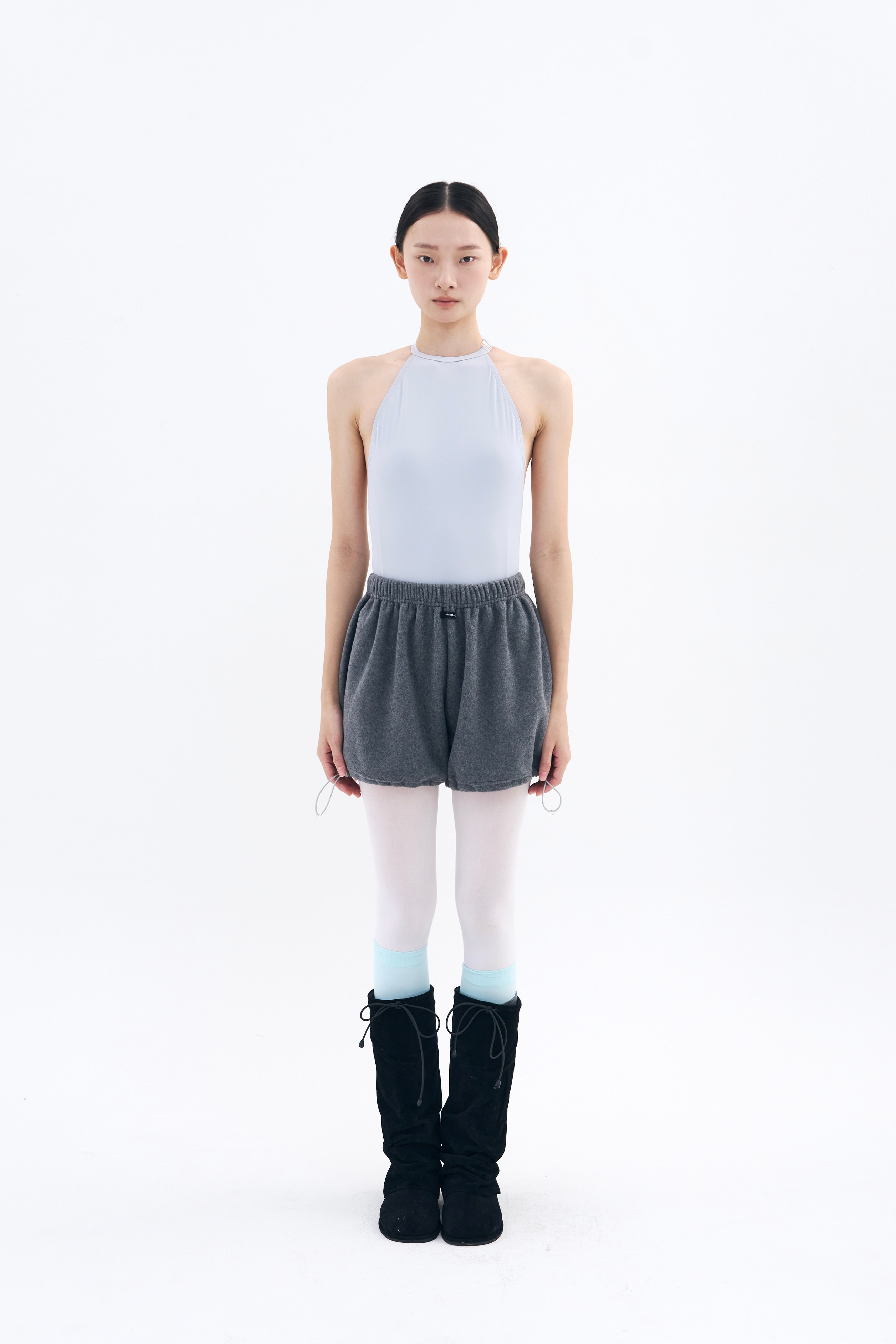 Fleece Puff shorts _ Deep Melange