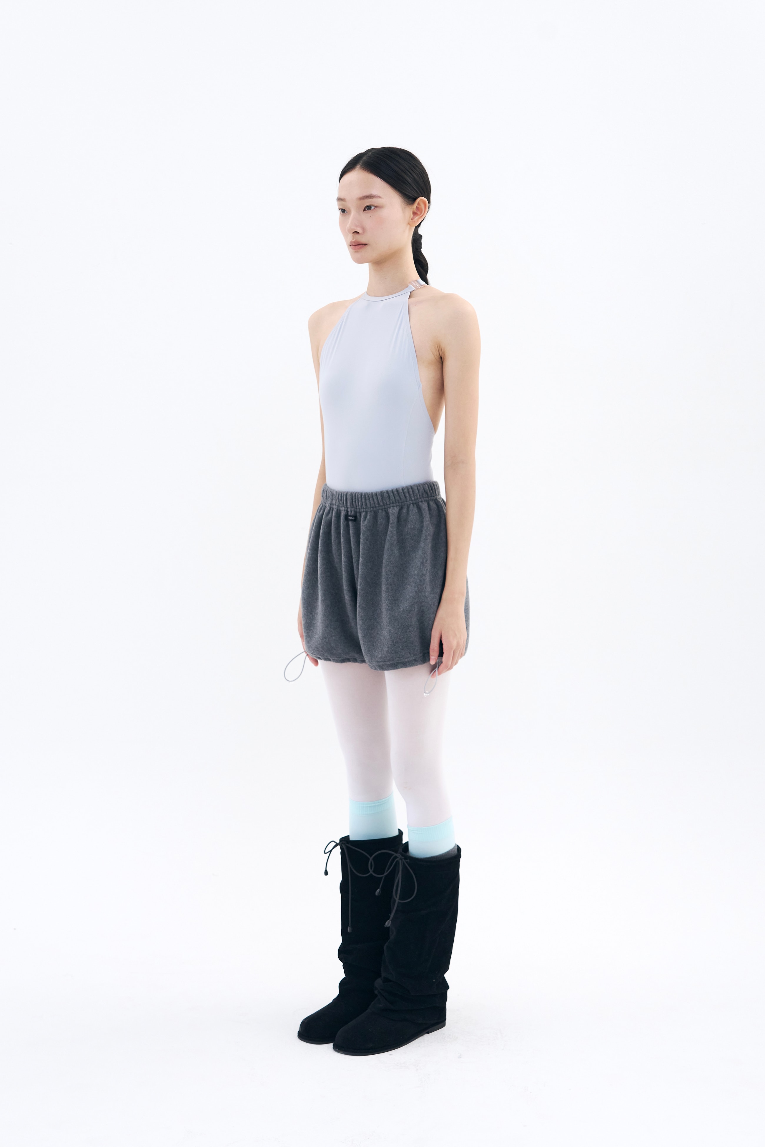 Fleece Puff shorts _ Deep Melange