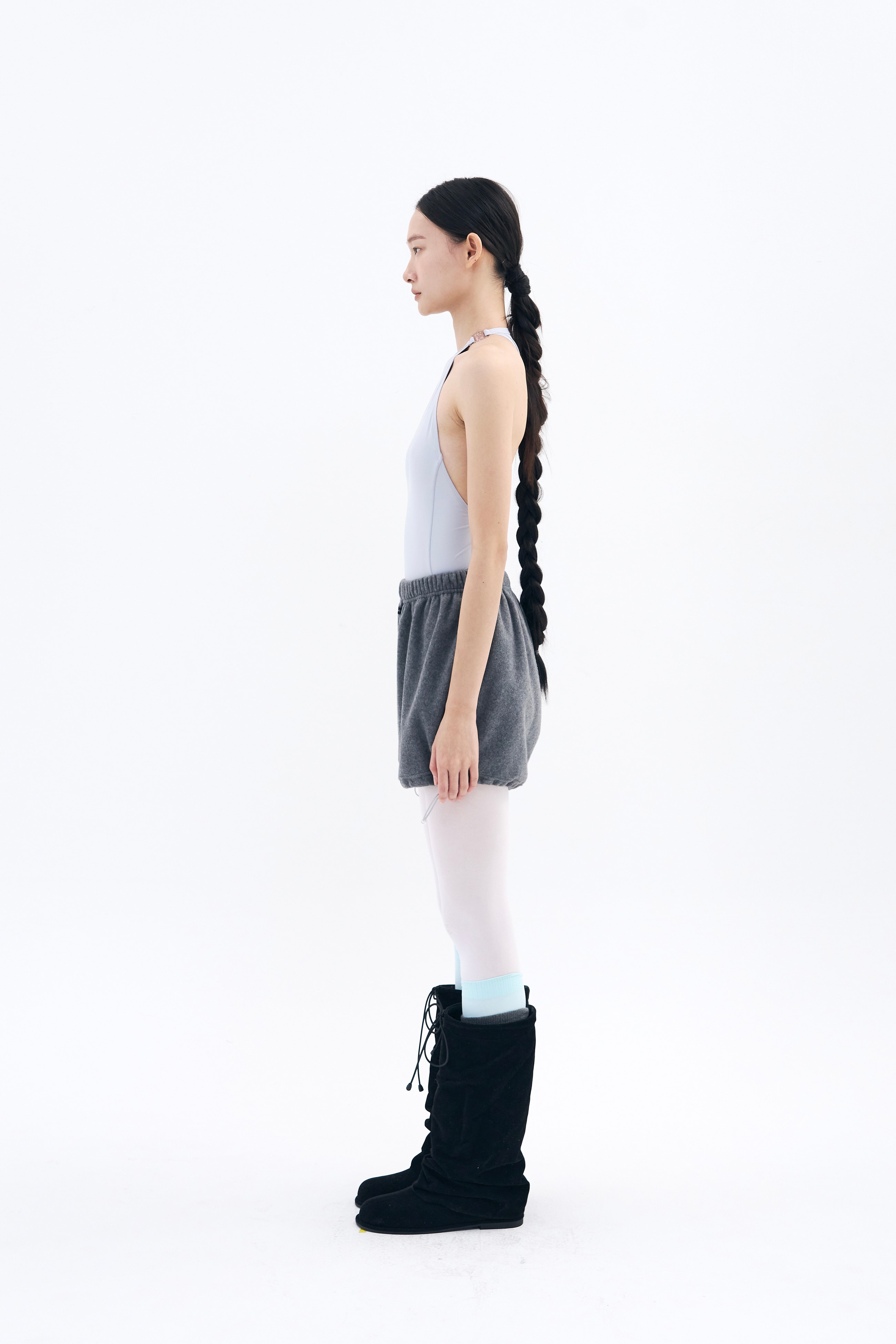 Fleece Puff shorts _ Deep Melange