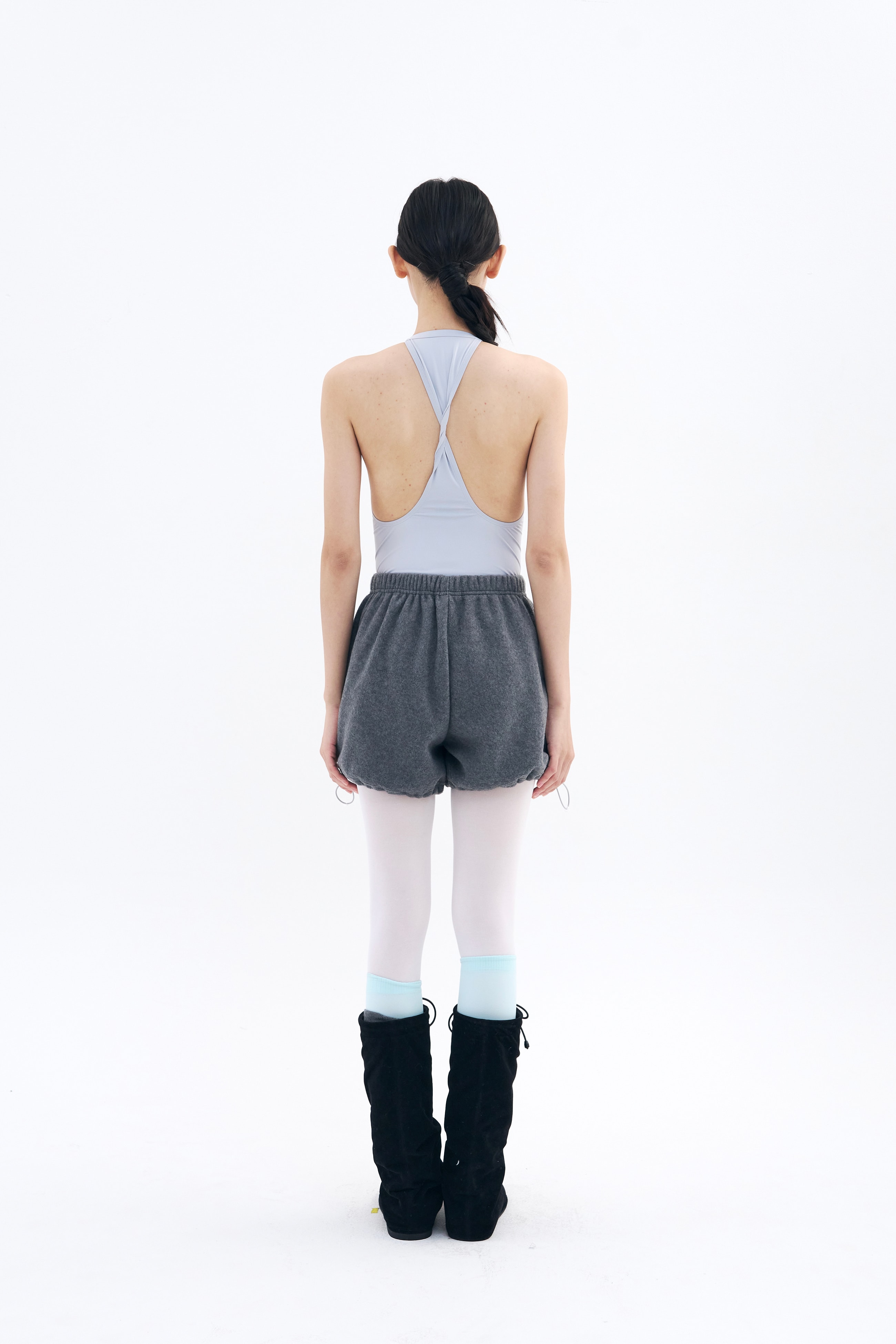 Fleece Puff shorts _ Deep Melange