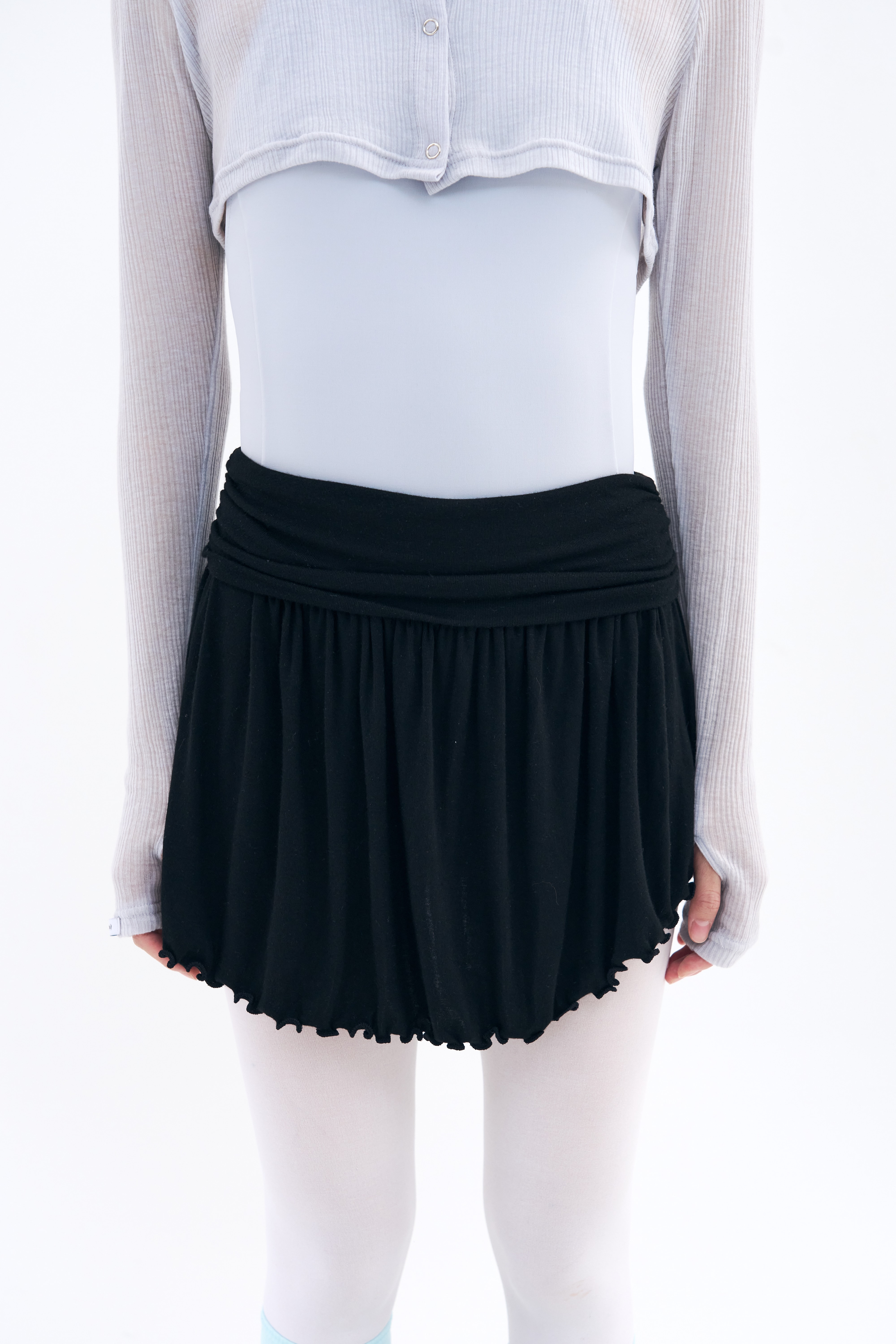Unfold Shirring Skirt _ Black