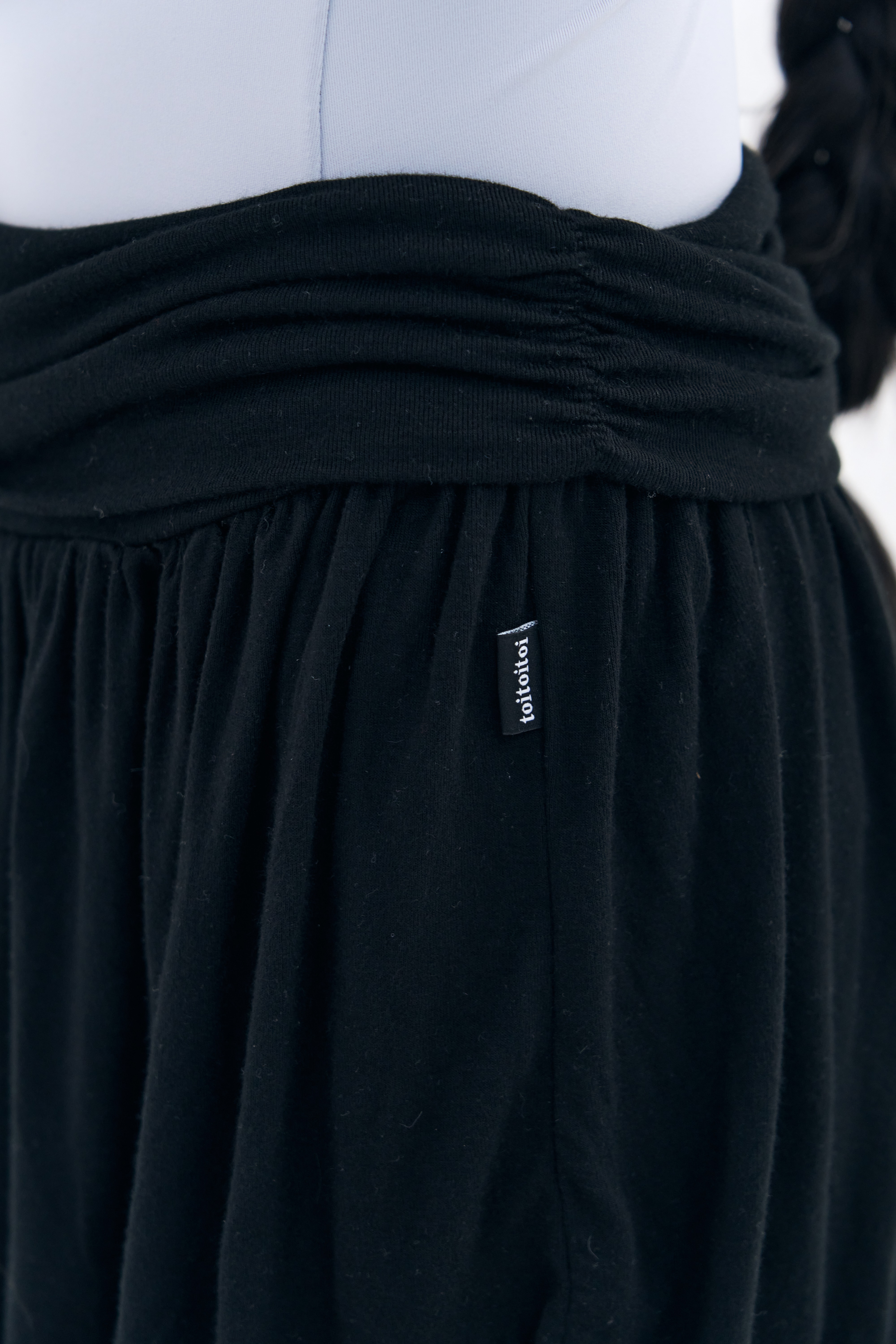 Unfold Shirring Skirt _ Black