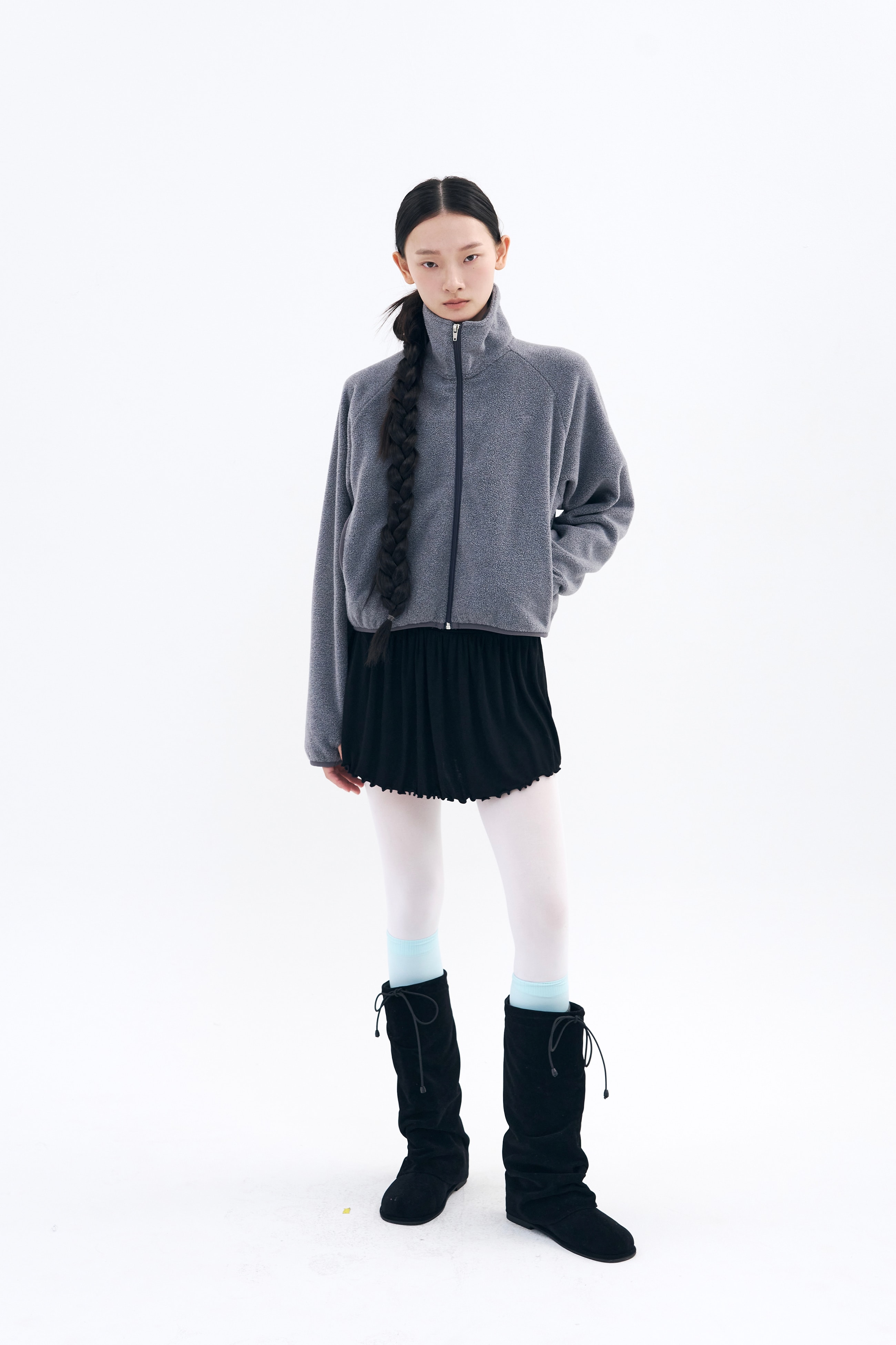 Unfold Shirring Skirt _ Black