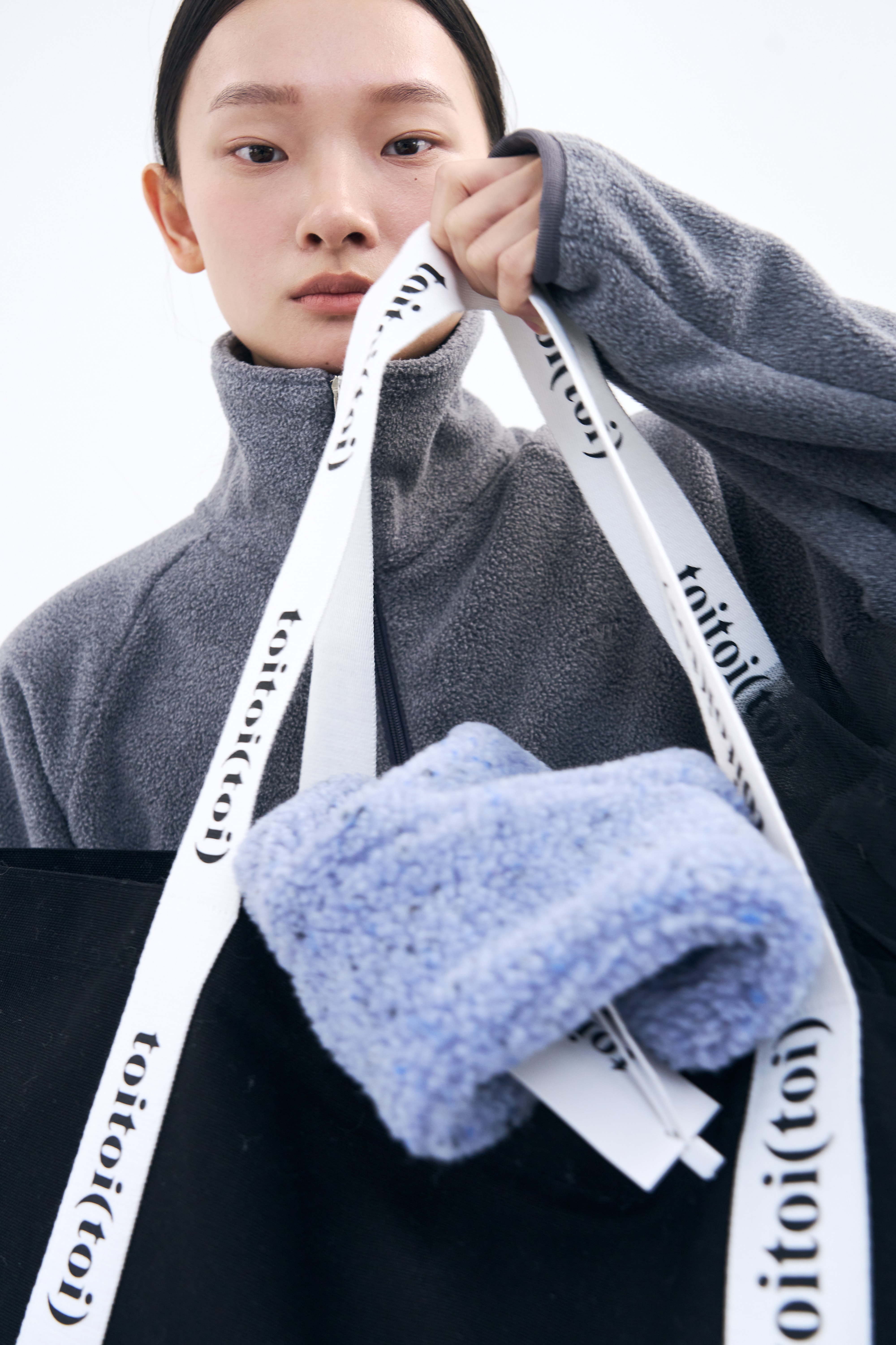 Cropped Fleece Jacket _ Ash Melange