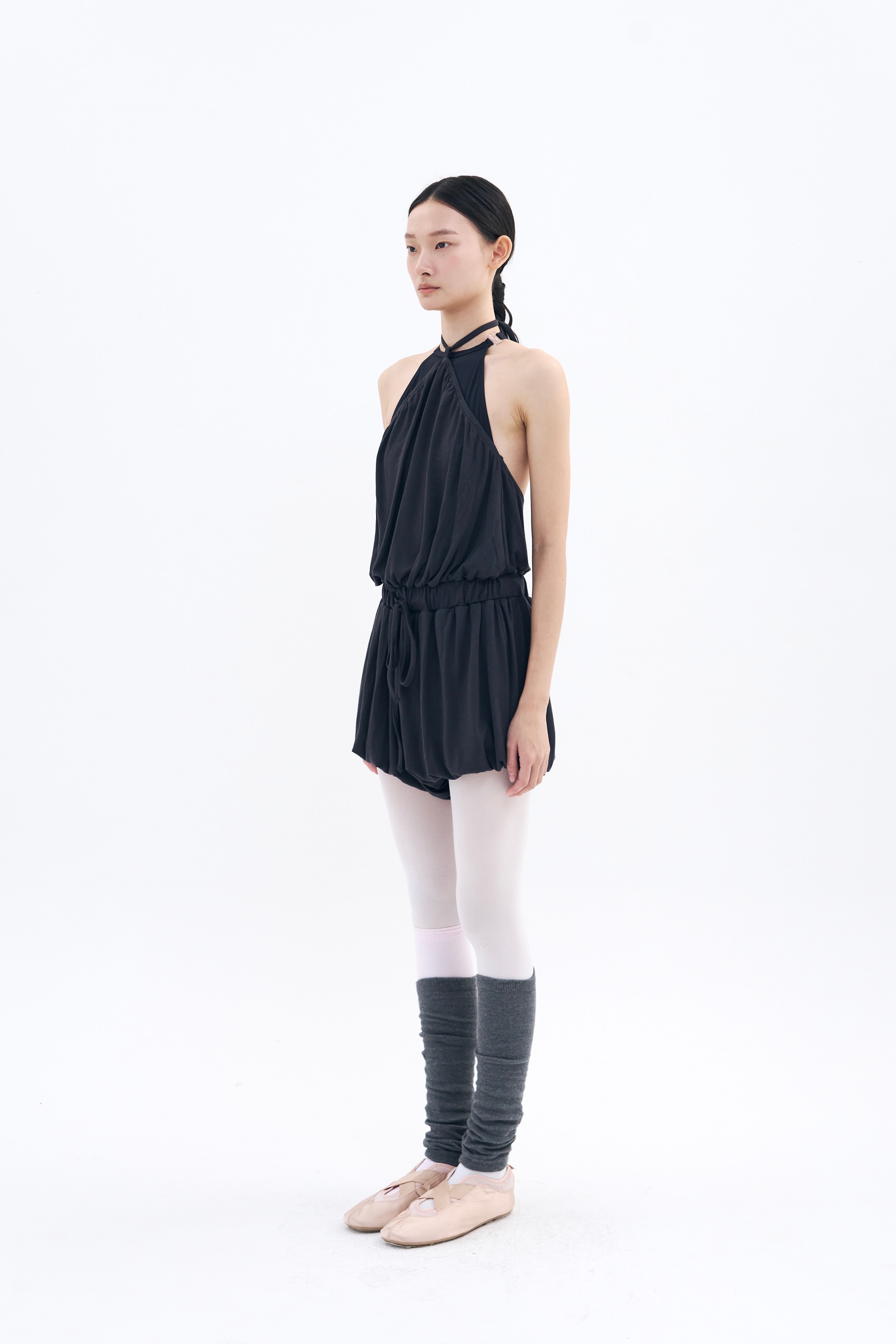 [2차 Reorder]Halter Balloon Romper _ Midnight Charcoal