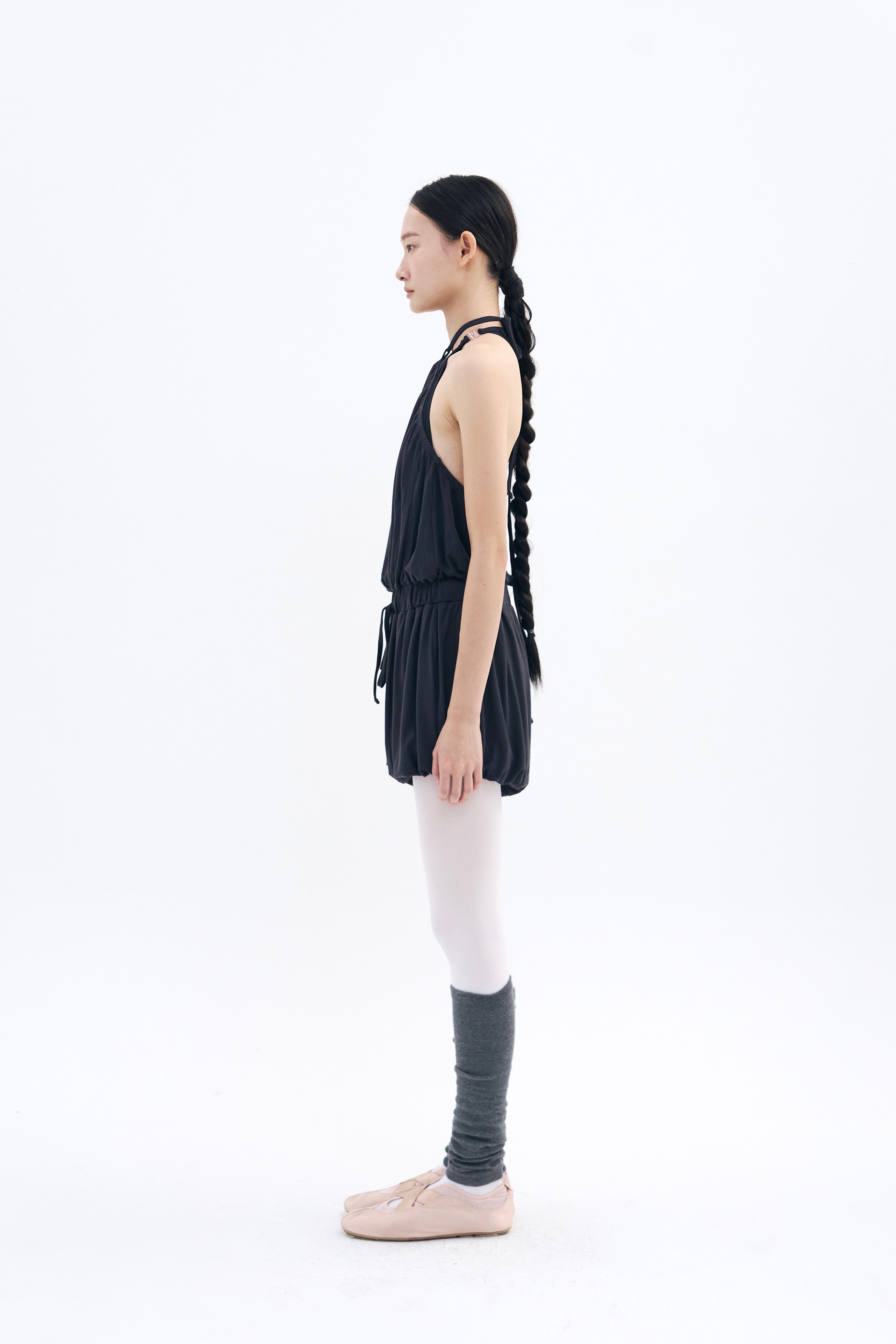 [2차 Reorder]Halter Balloon Romper _ Midnight Charcoal