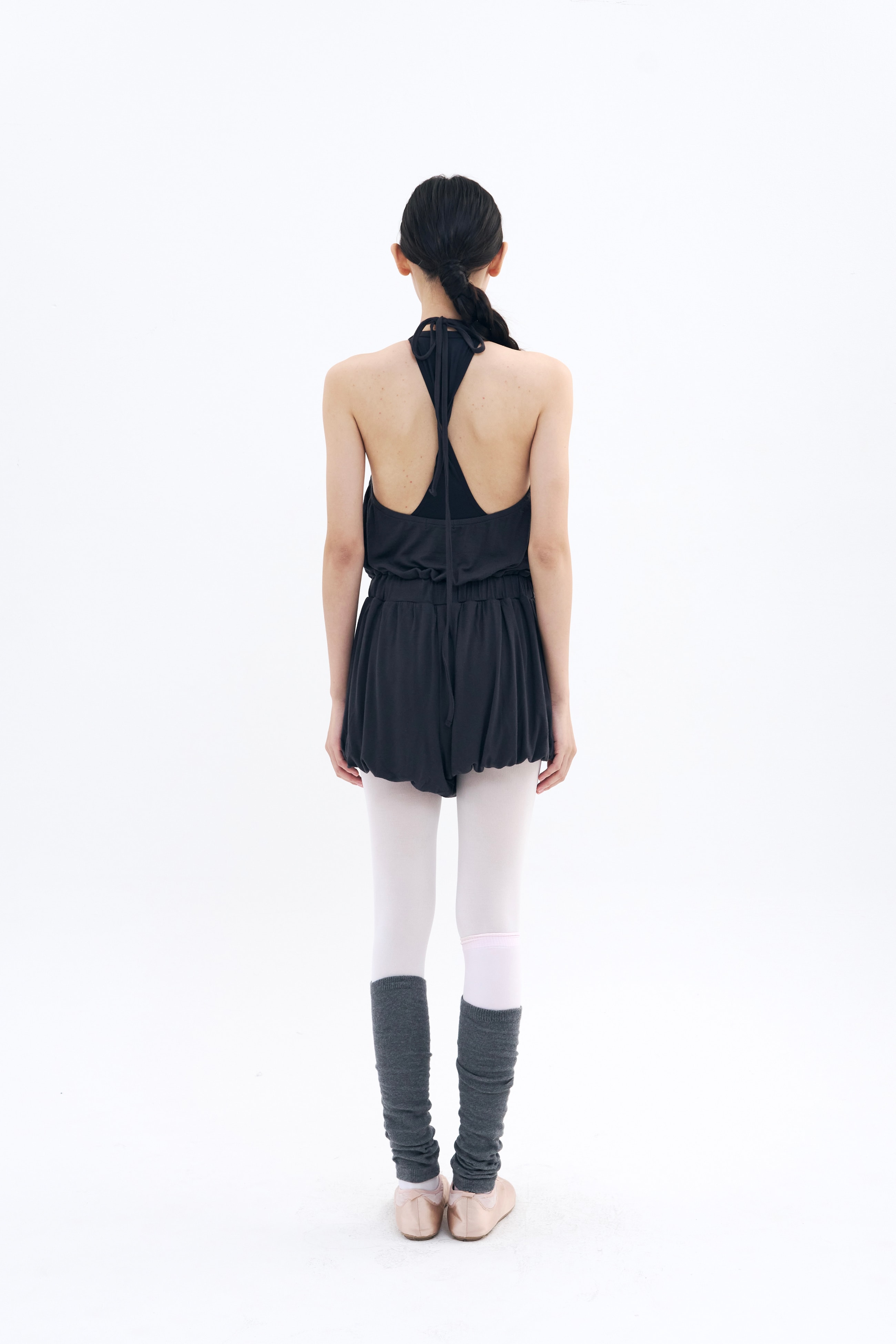 [2차 Reorder]Halter Balloon Romper _ Midnight Charcoal