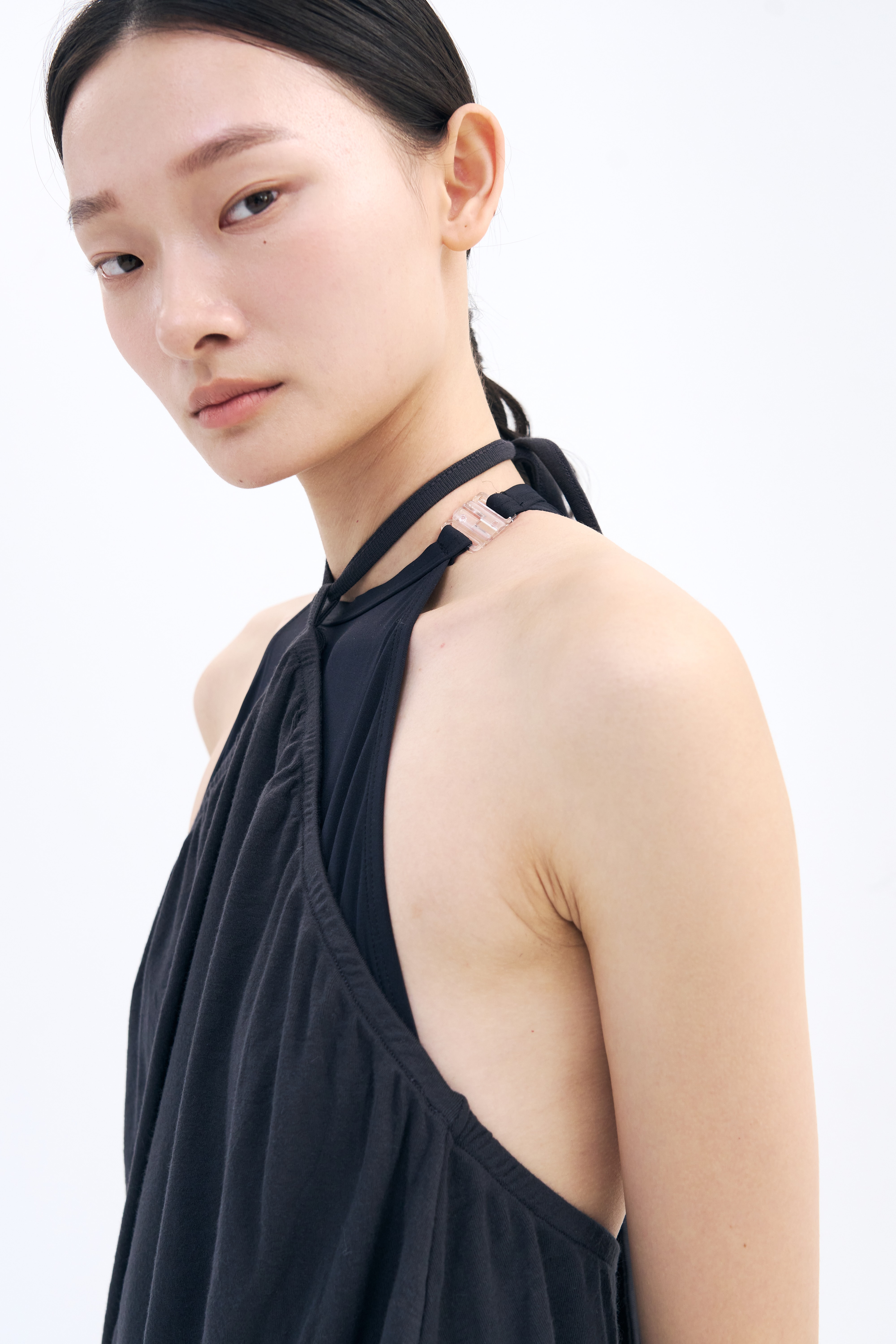 [2차 Reorder]Halter Balloon Romper _ Midnight Charcoal