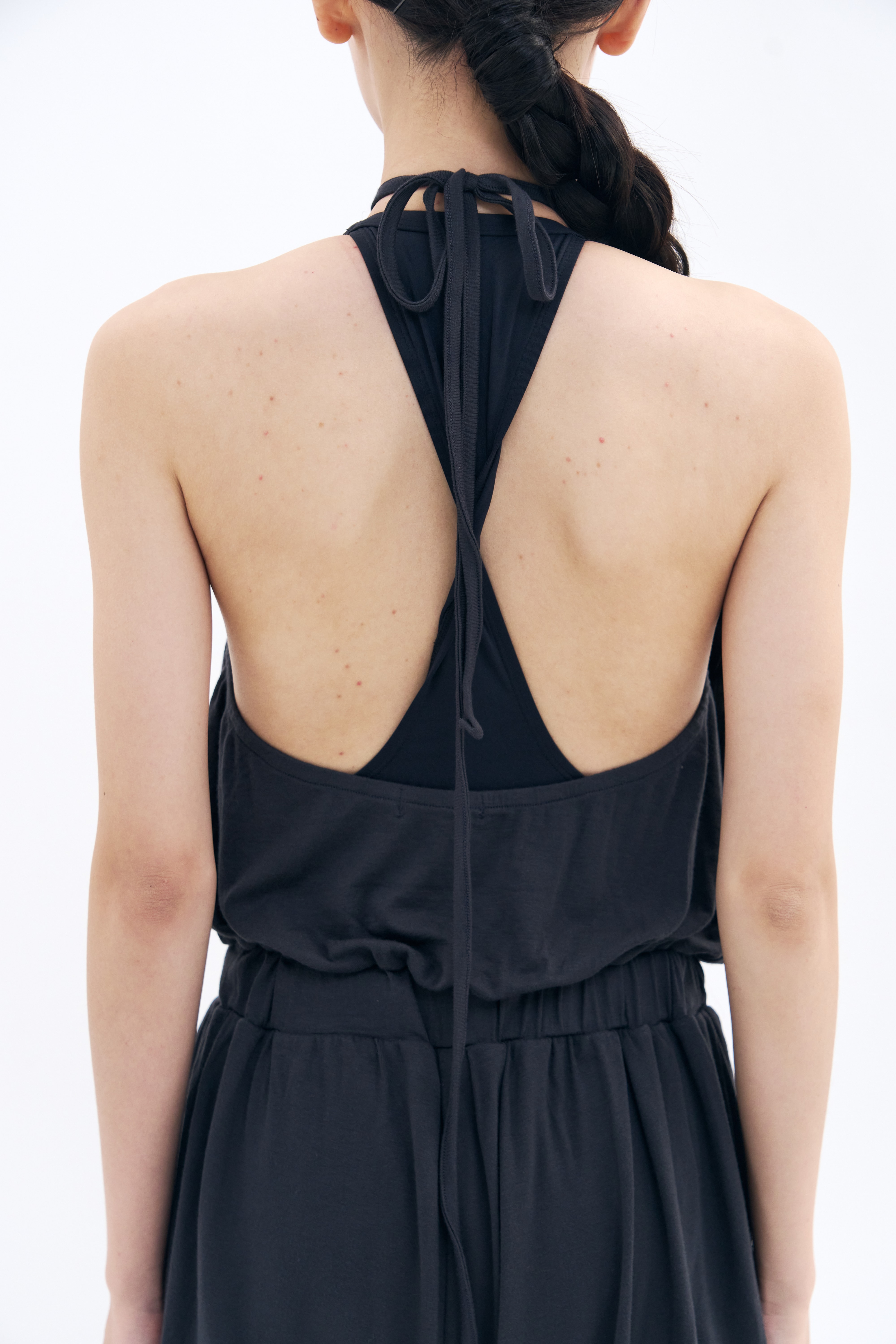 [2차 Reorder]Halter Balloon Romper _ Midnight Charcoal