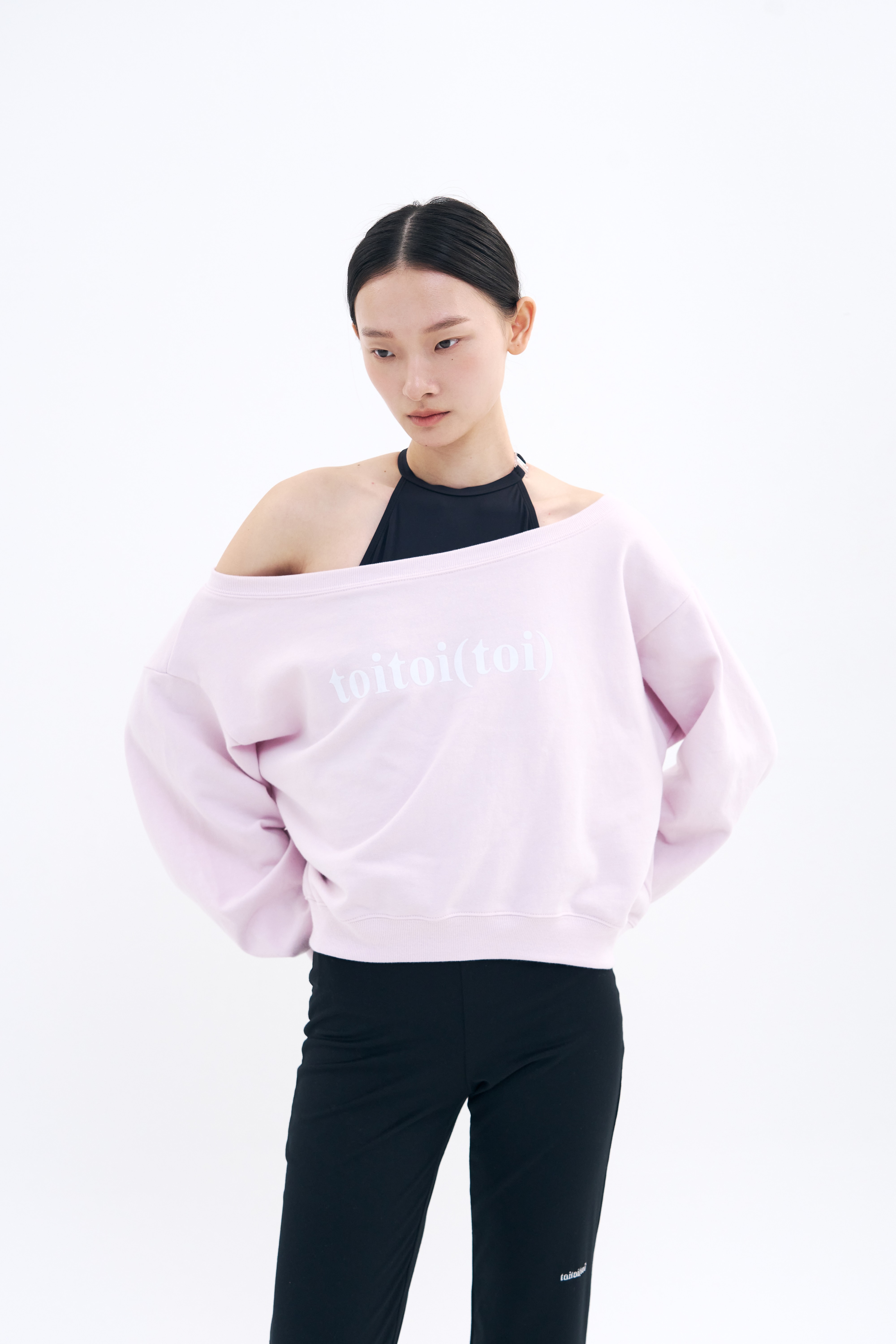 [Reorder|9월2째주 순차예약발송] Toitoi(toi) Drape Shoulder Sweatshirts _ Pale Pink