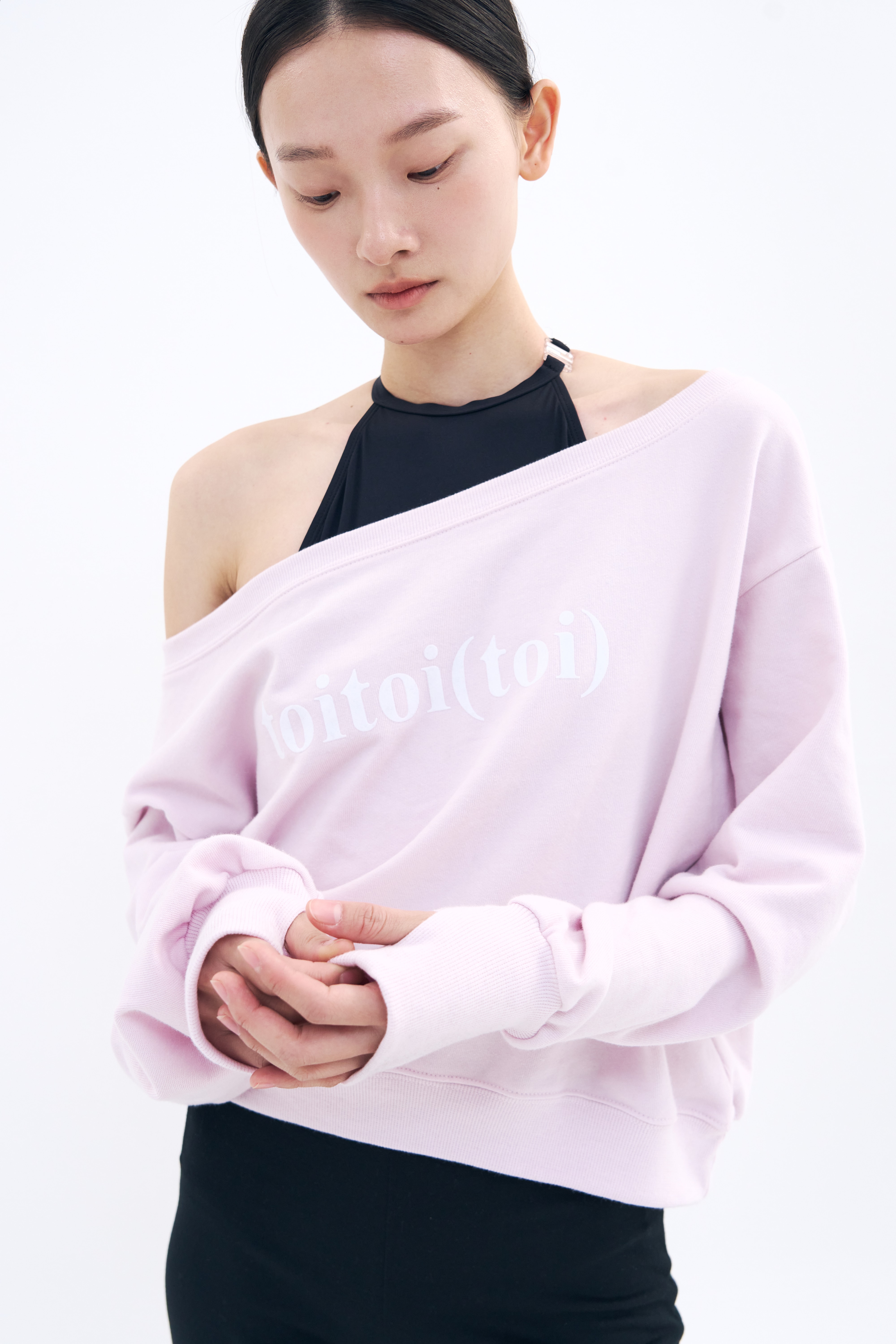 [Reorder|9월2째주 순차예약발송] Toitoi(toi) Drape Shoulder Sweatshirts _ Pale Pink