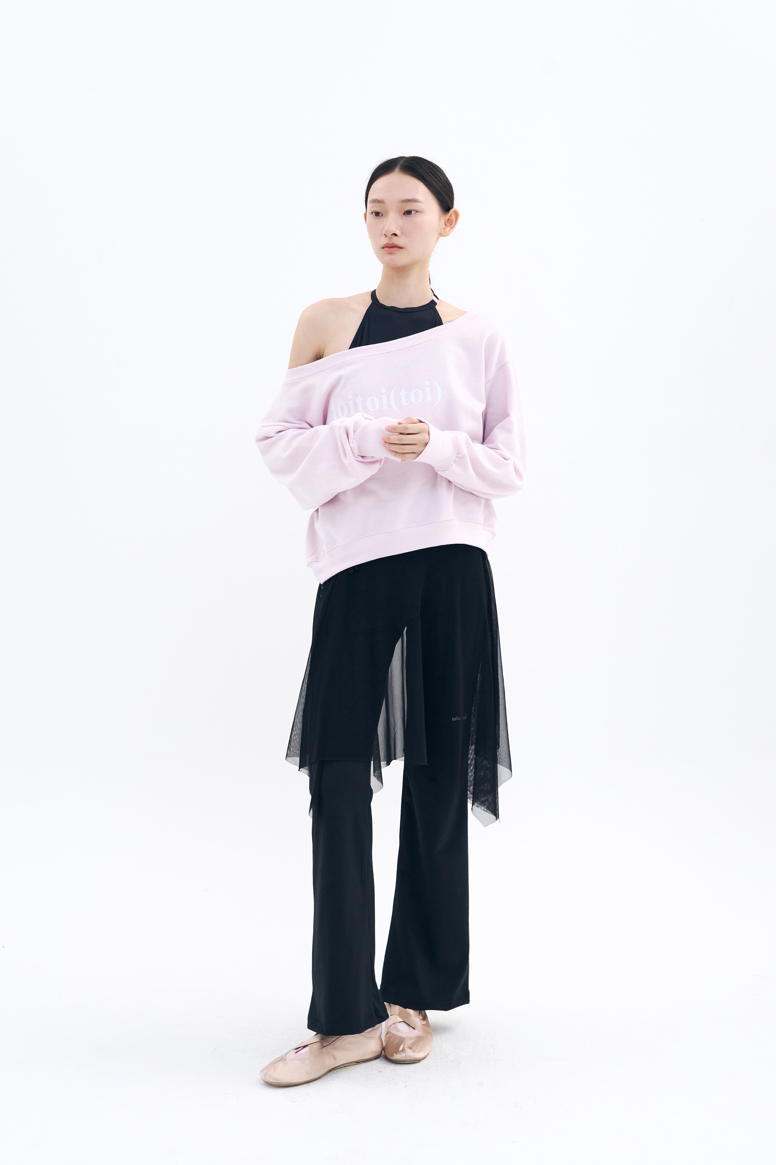 Bow of Air Mesh Skirt _ Black