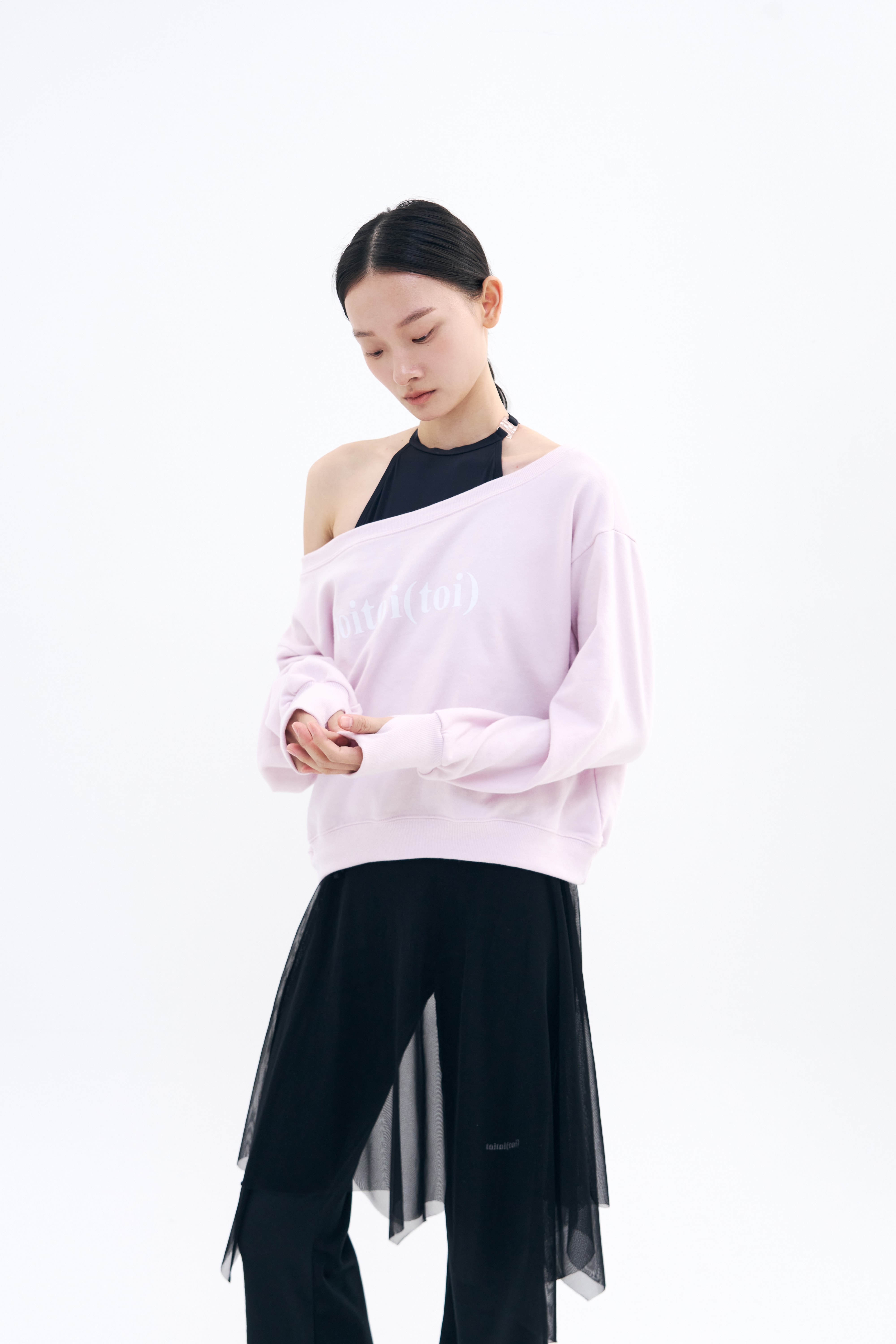 Bow of Air Mesh Skirt _ Black