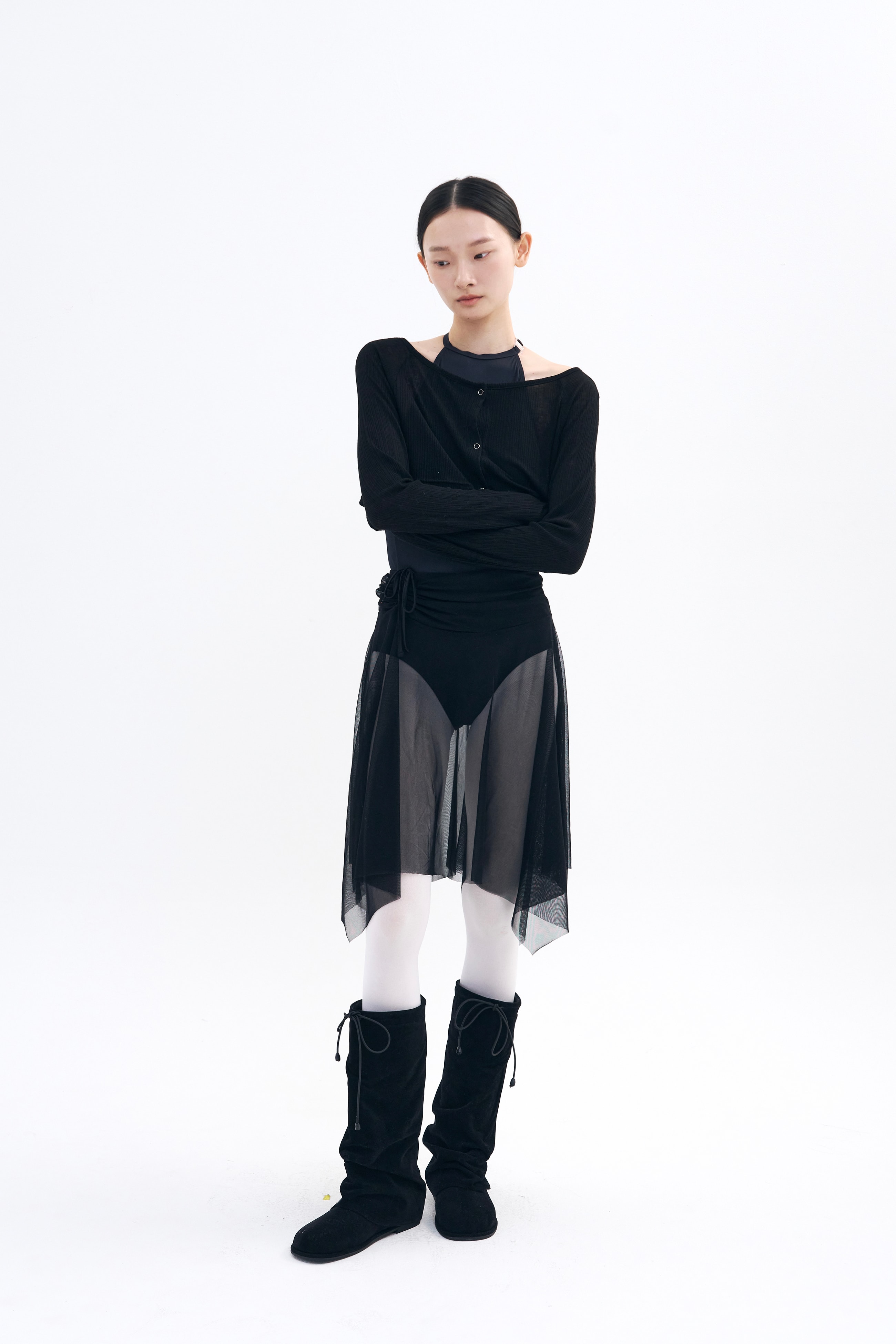 [12차 Reorder |9월 3주차 순차예약발송] Snap Cardigan Shrug _ Black