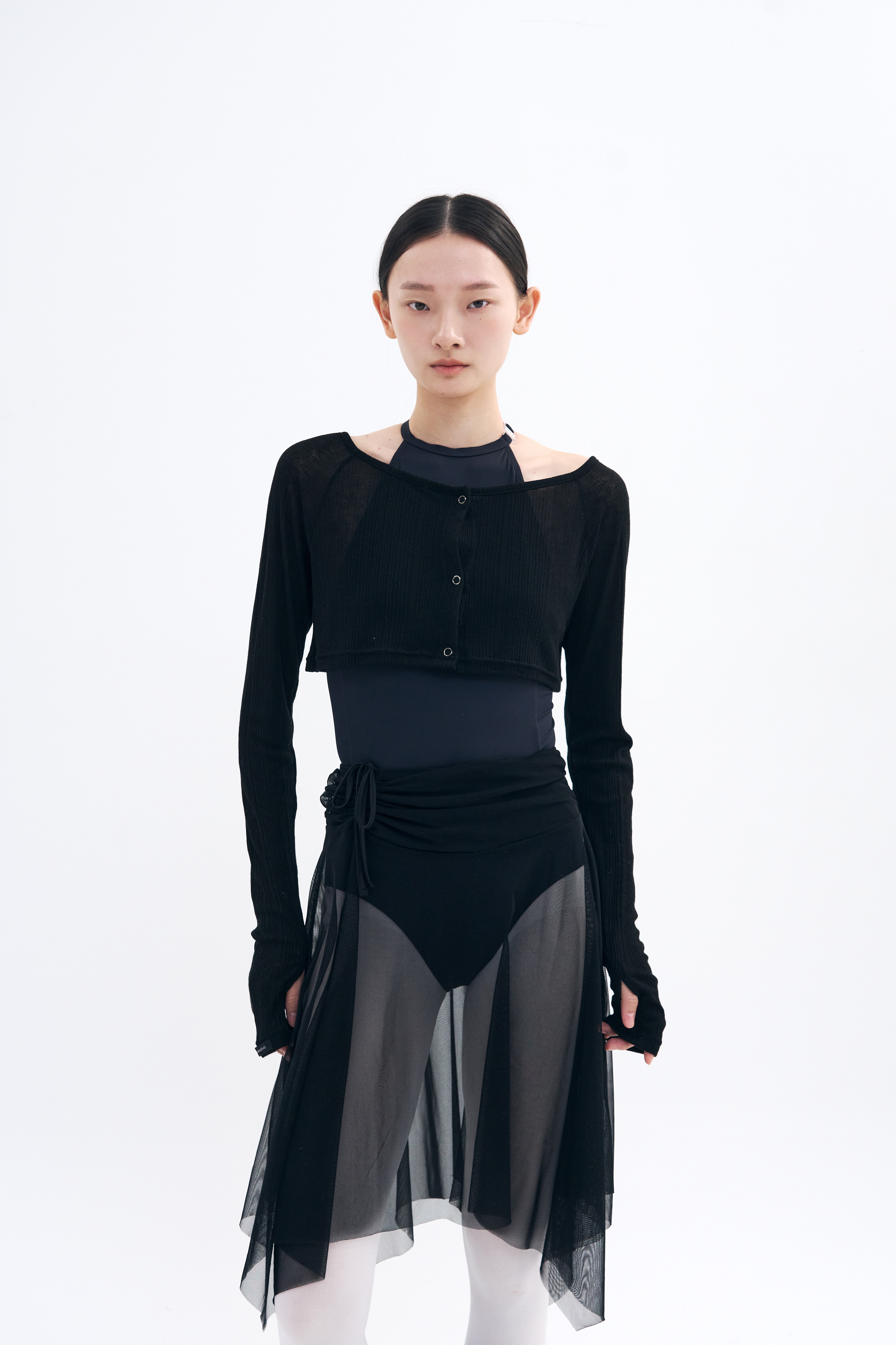 [12차 Reorder |9월 3주차 순차예약발송] Snap Cardigan Shrug _ Black