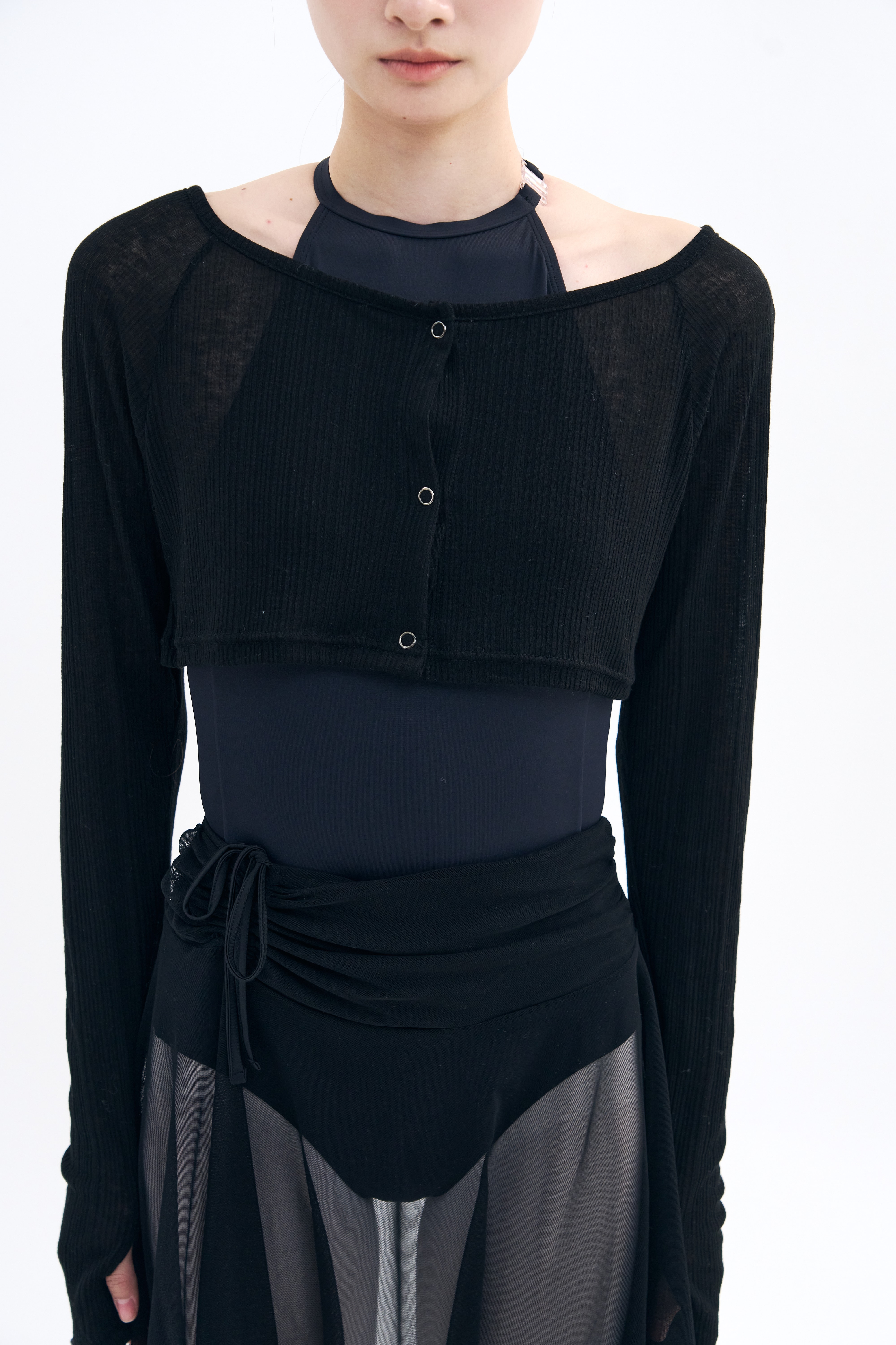 [12차 Reorder |9월 3주차 순차예약발송] Snap Cardigan Shrug _ Black