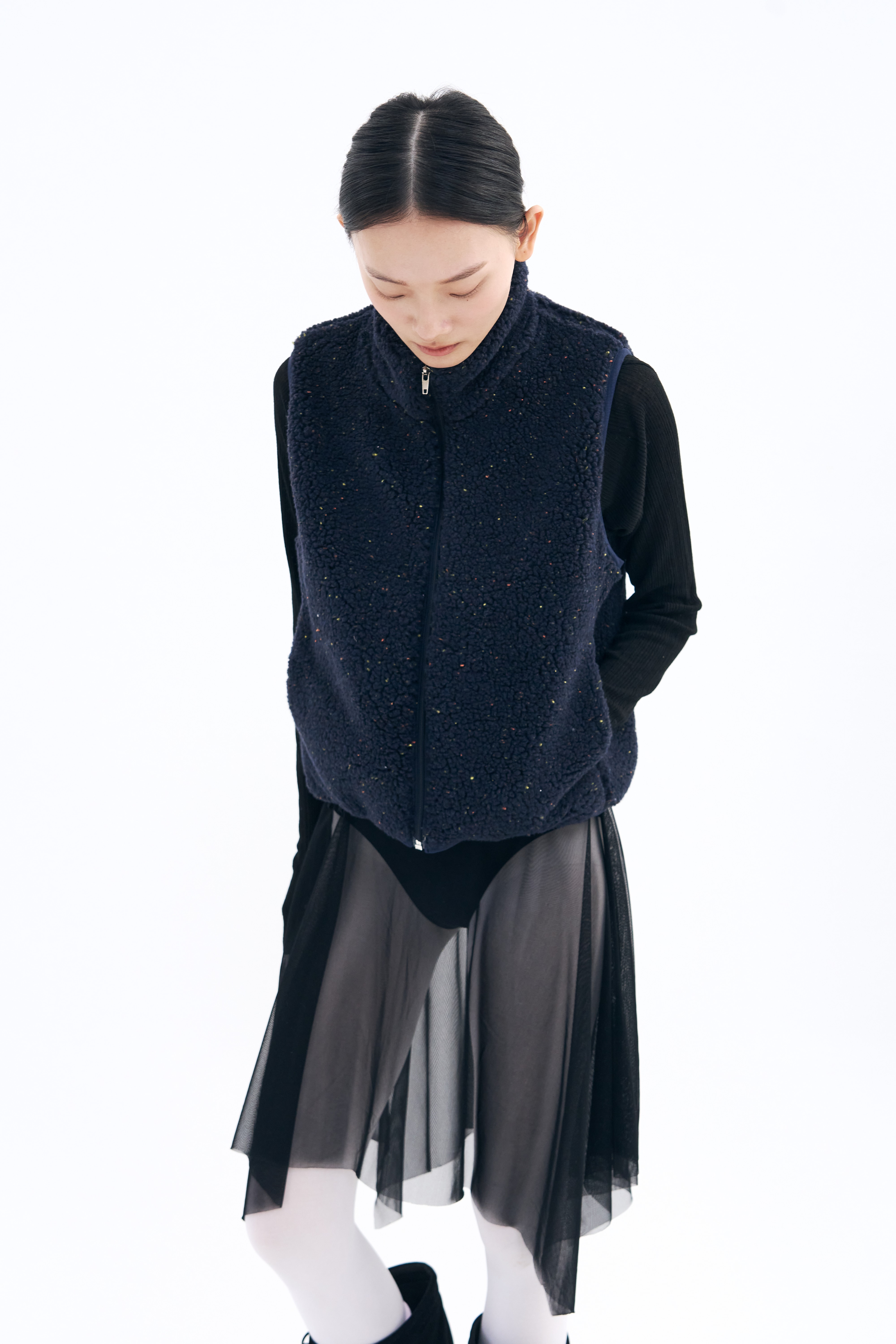 Bow of Air Mesh Skirt _ Black