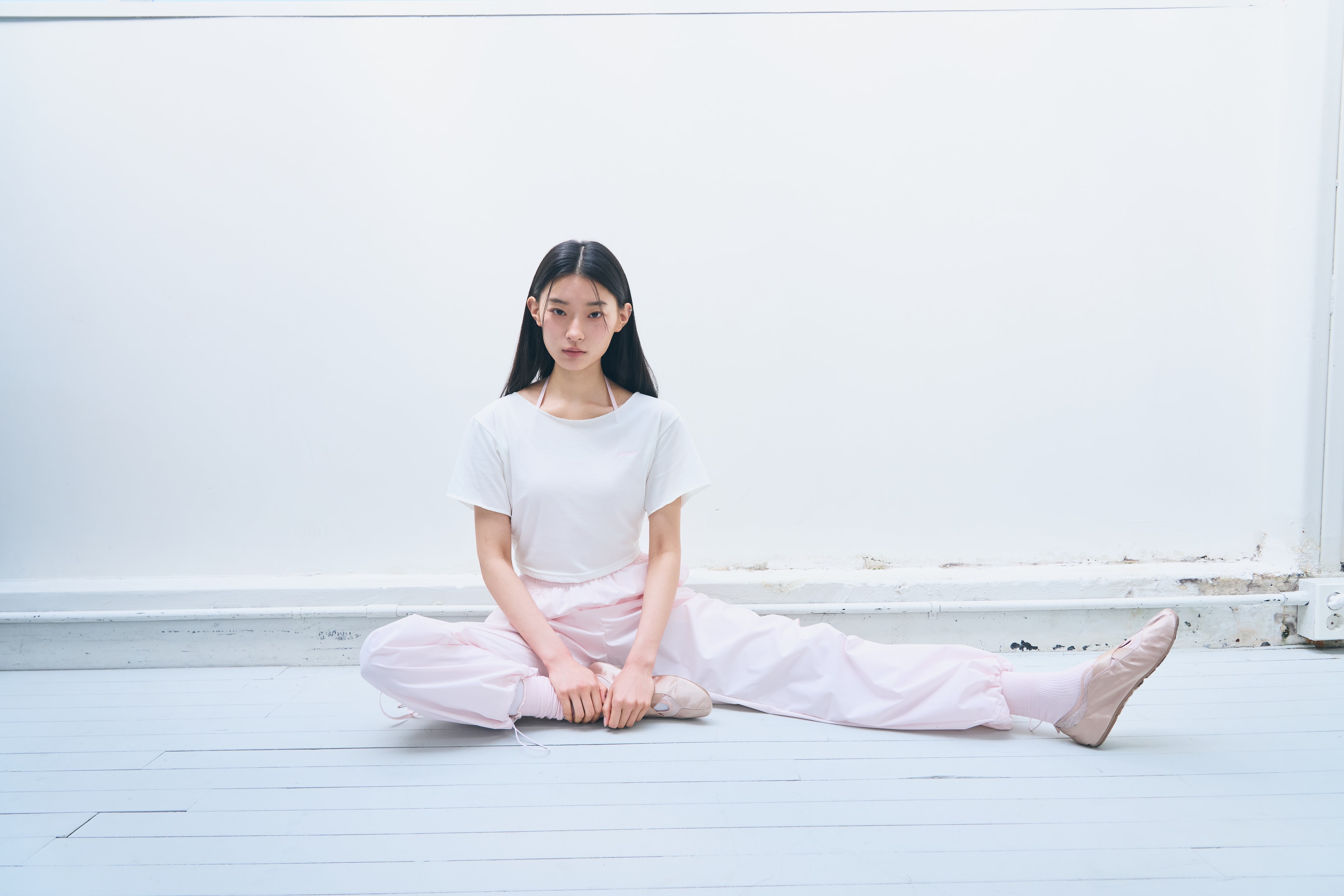 [Reorder]Bow Warm-up Pants _ Light Pink