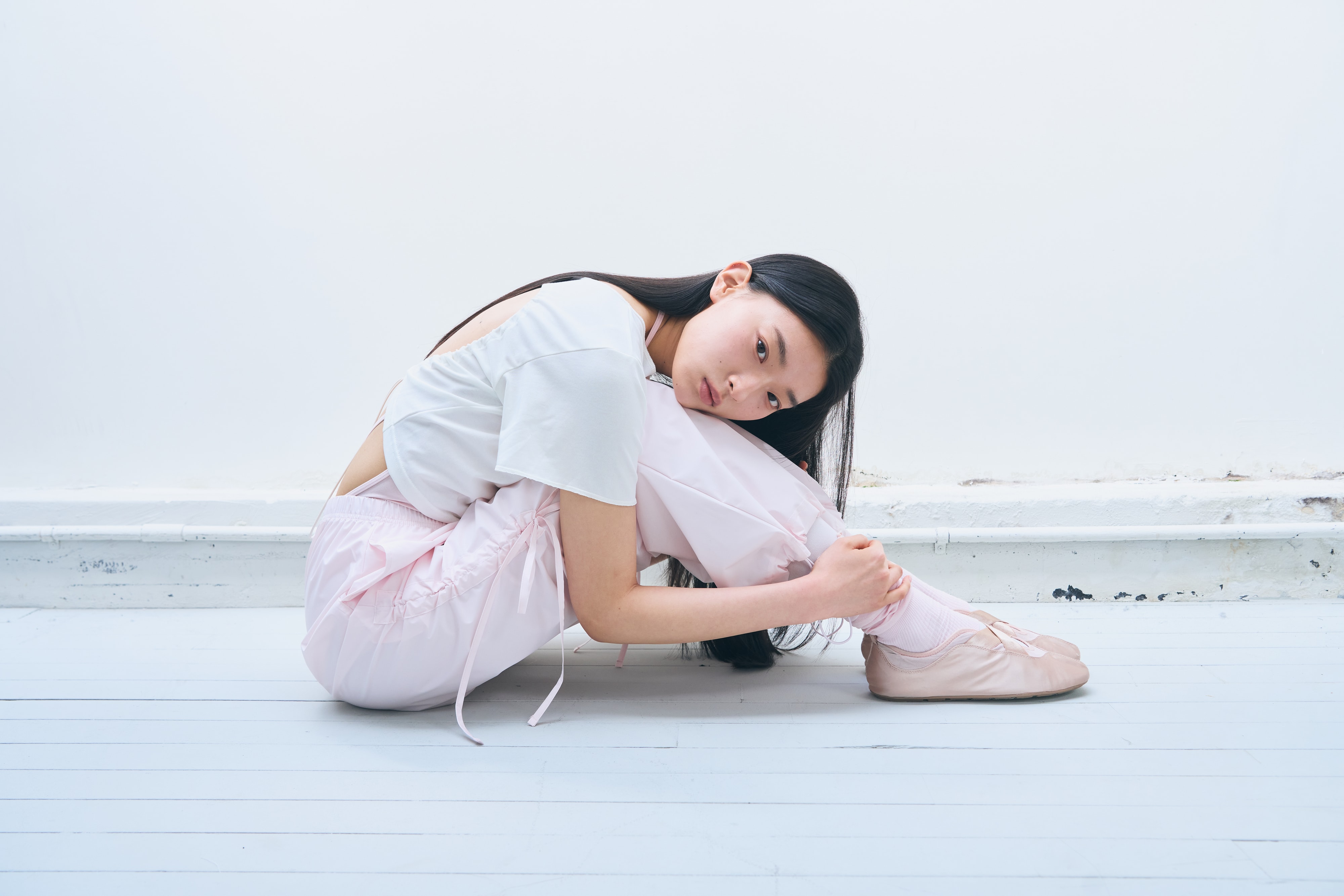 [Reorder]Bow Warm-up Pants _ Light Pink