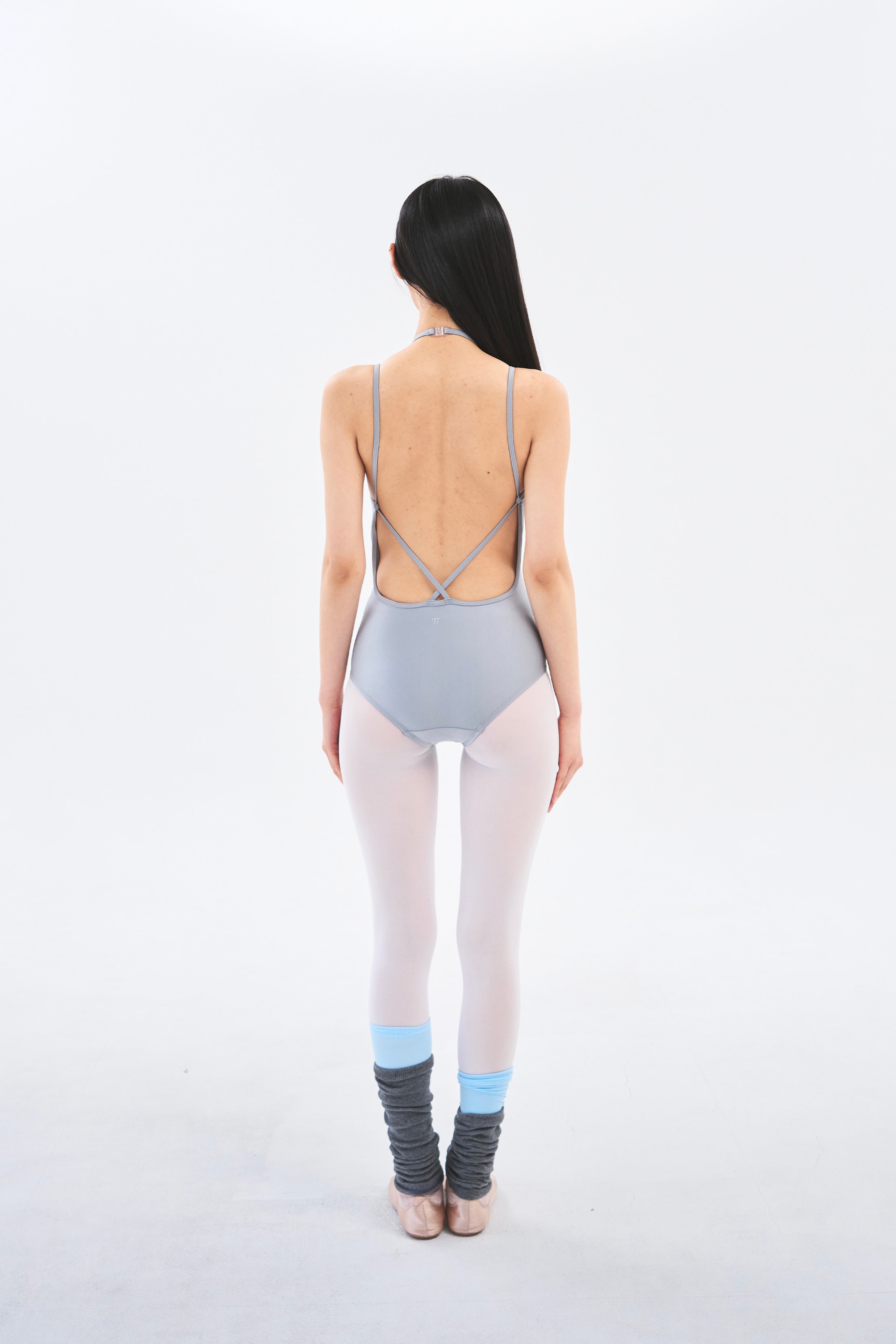 [Reorder]Double Strap Leotard _ Sage Silver