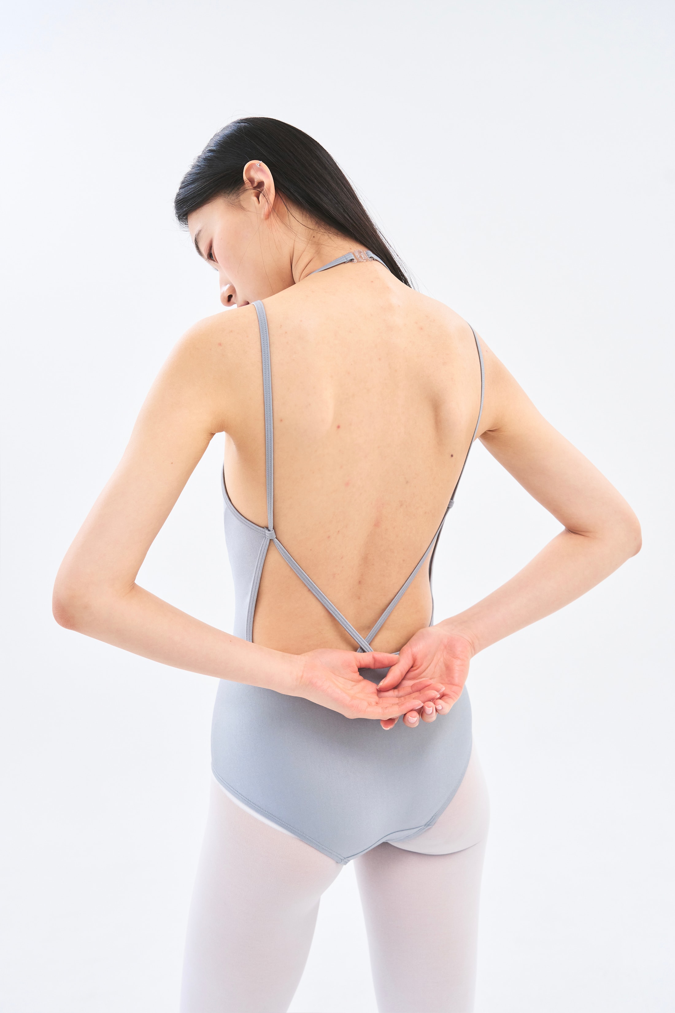 [Reorder]Double Strap Leotard _ Sage Silver
