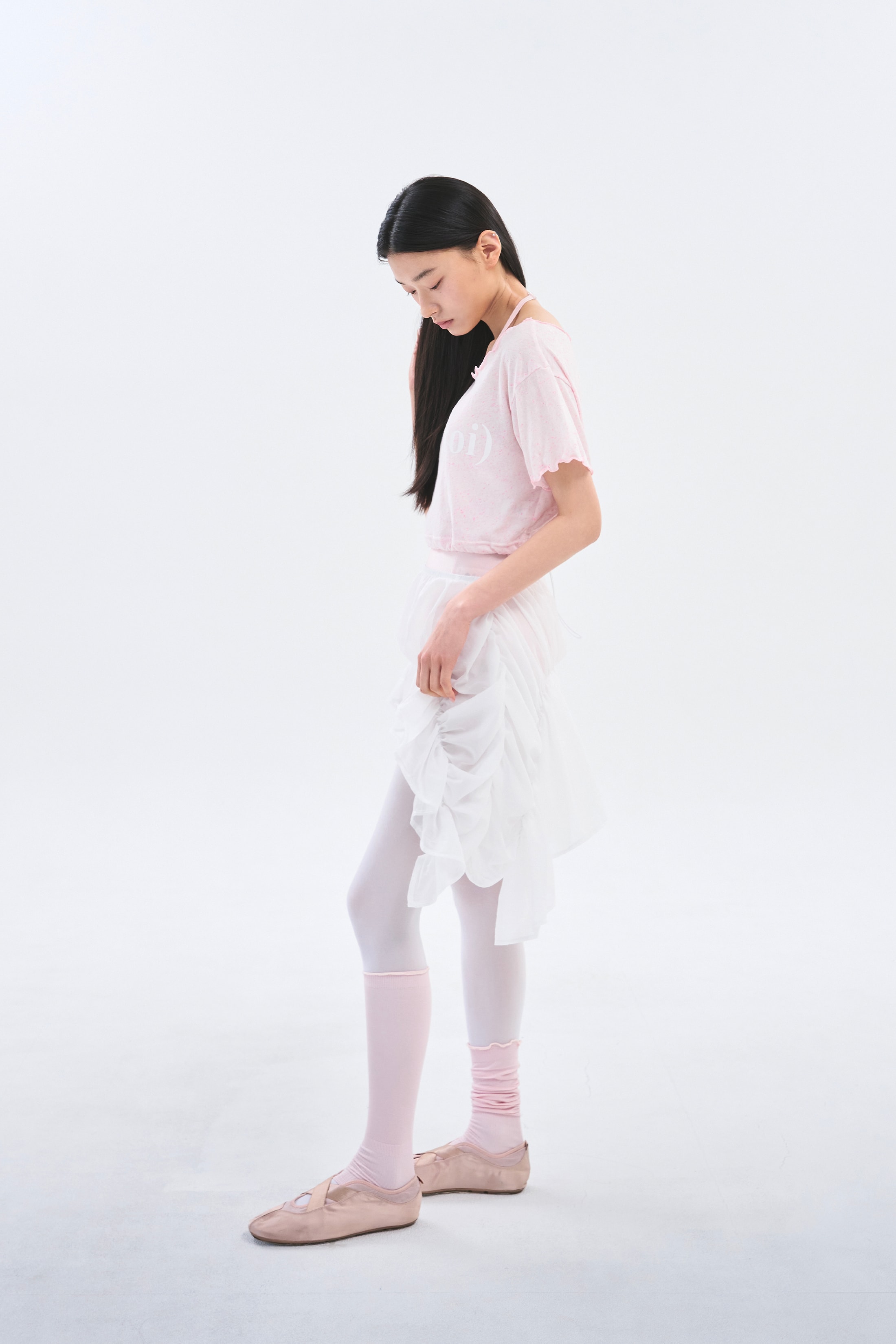 [3차 Reorder]Sparkling Crop Tee _ Milk Pink