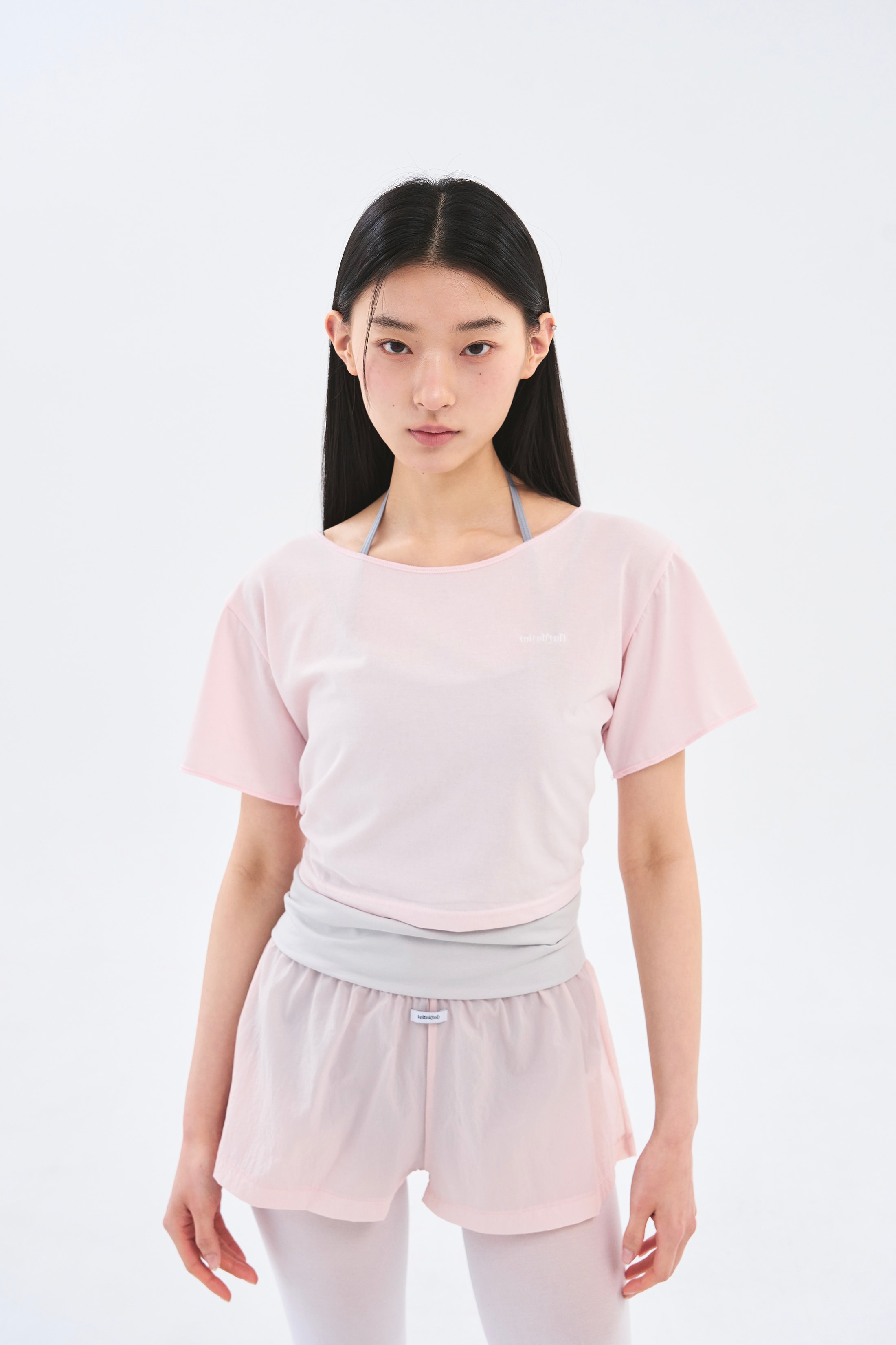 [4차 Reorder]Circle Back Crop Tee _ Peach Pink
