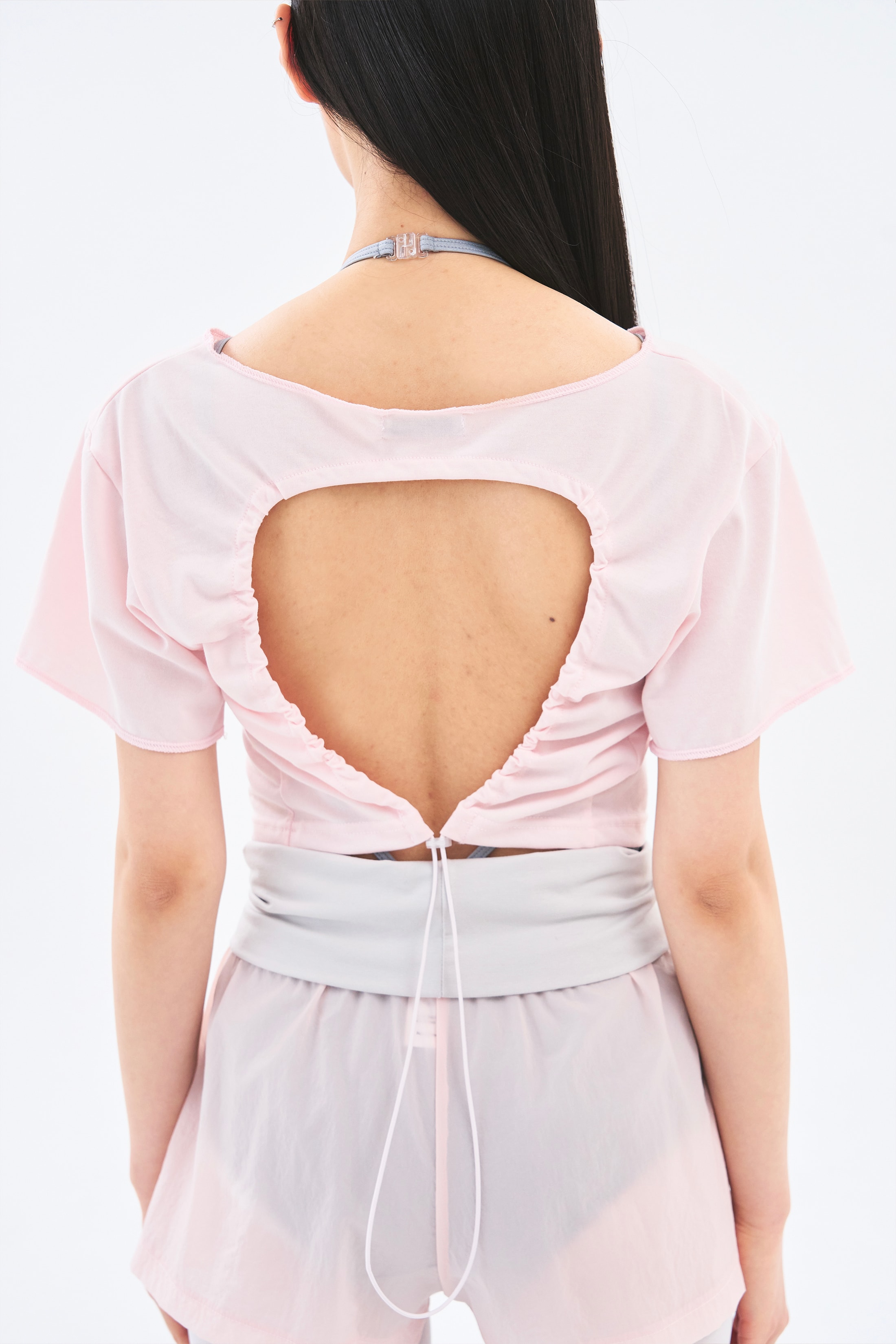 [4차 Reorder]Circle Back Crop Tee _ Peach Pink