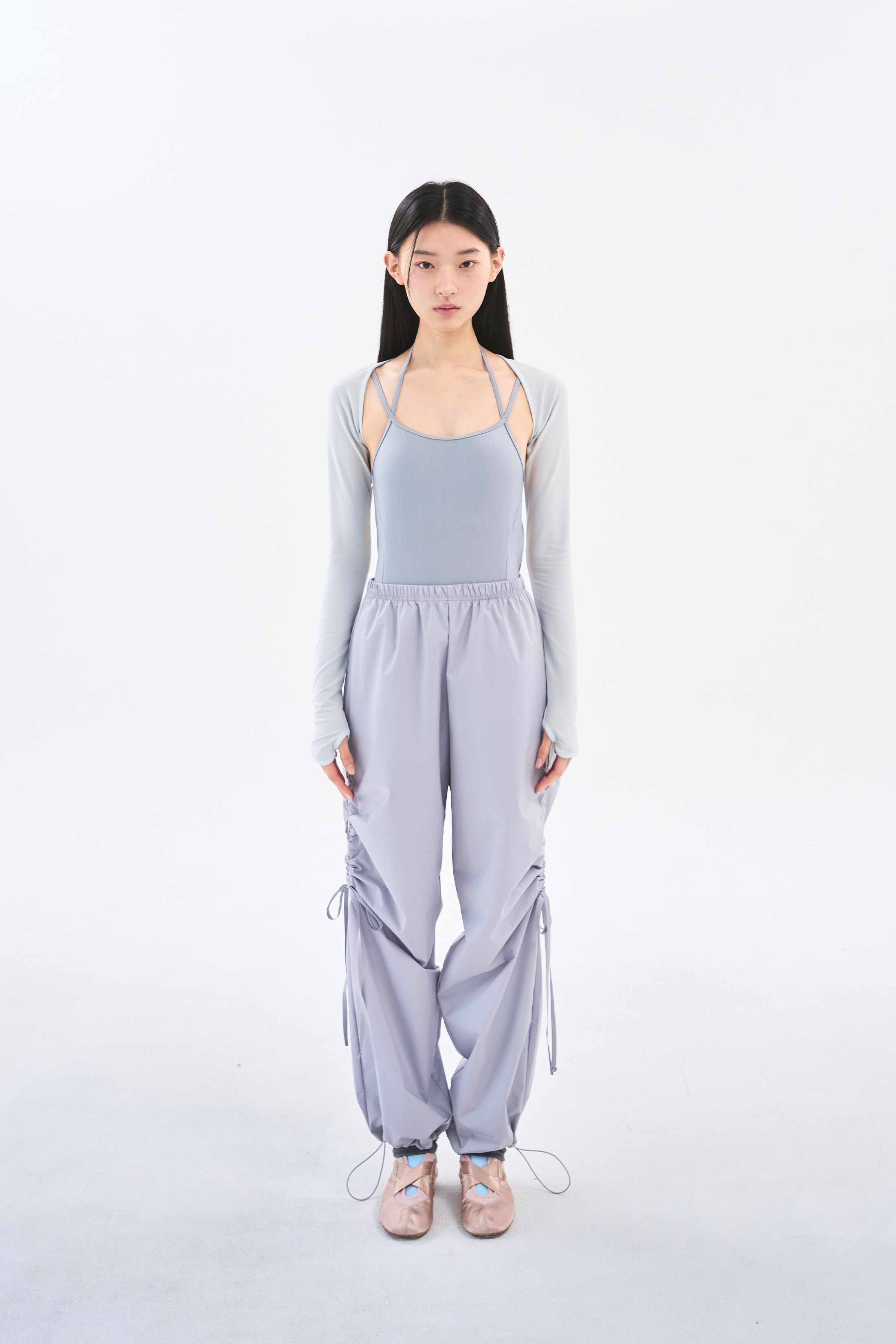 [Reorder]Bow Warm-up Pants _ Light Grey