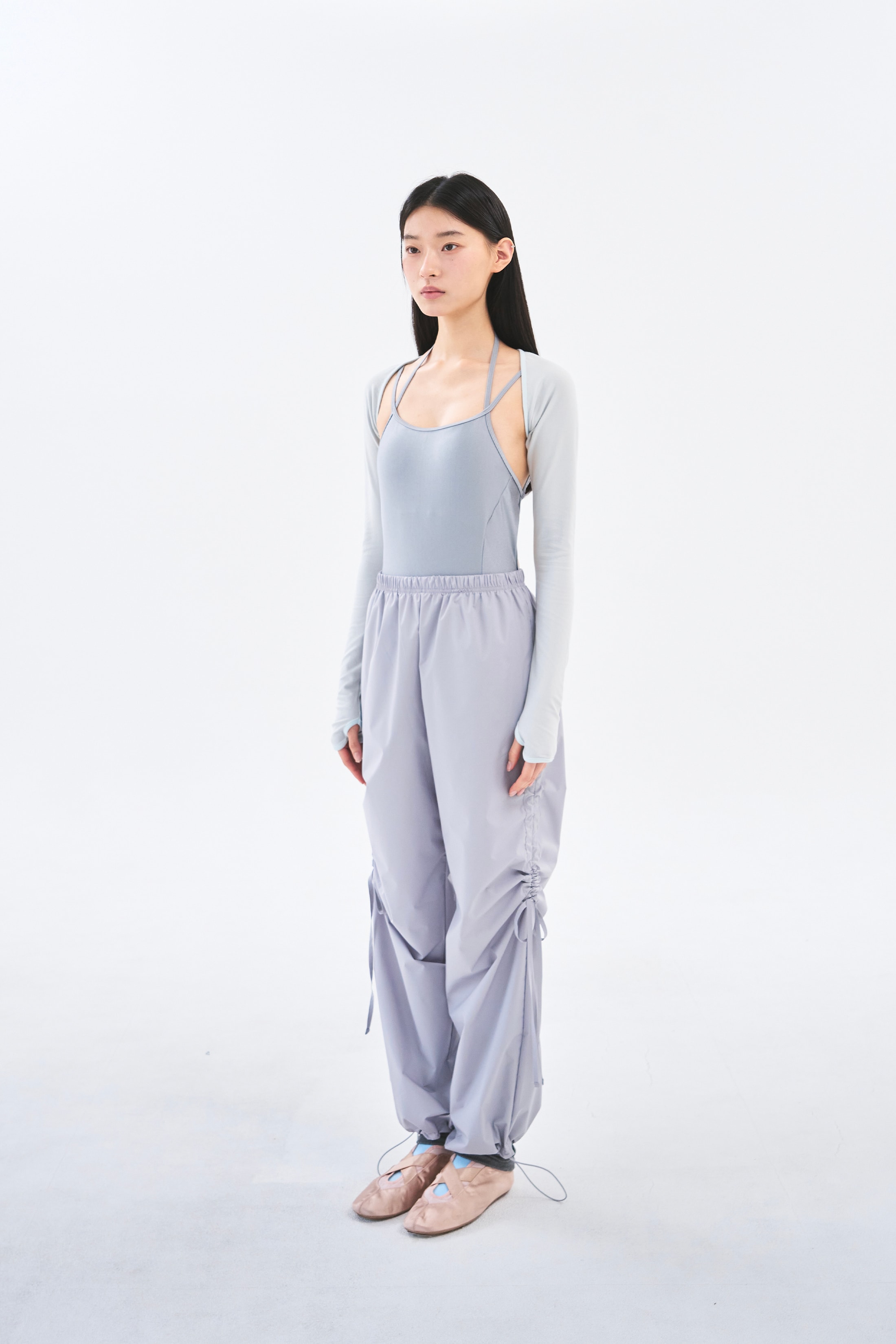 [Reorder]Bow Warm-up Pants _ Light Grey