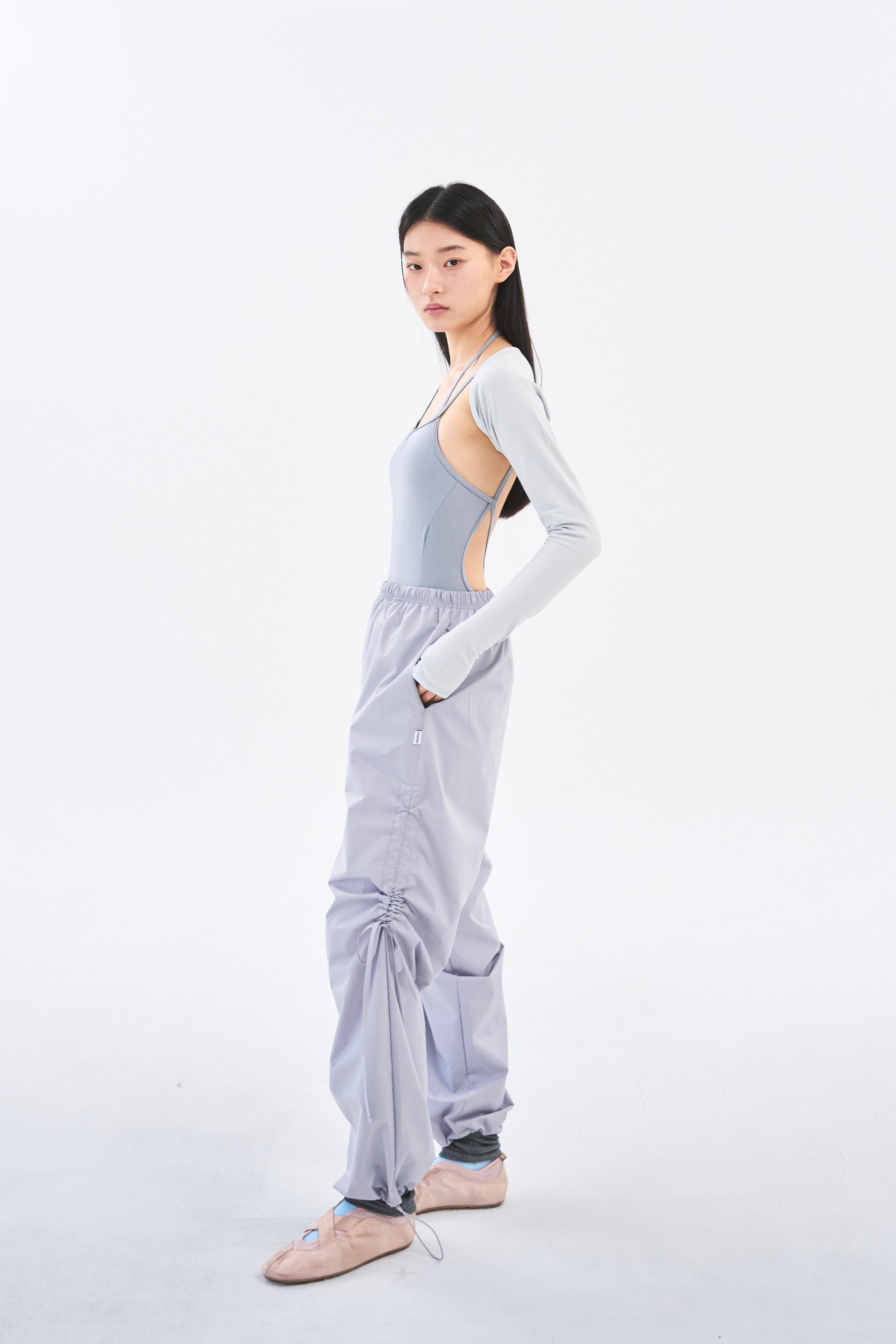 [Reorder]Bow Warm-up Pants _ Light Grey