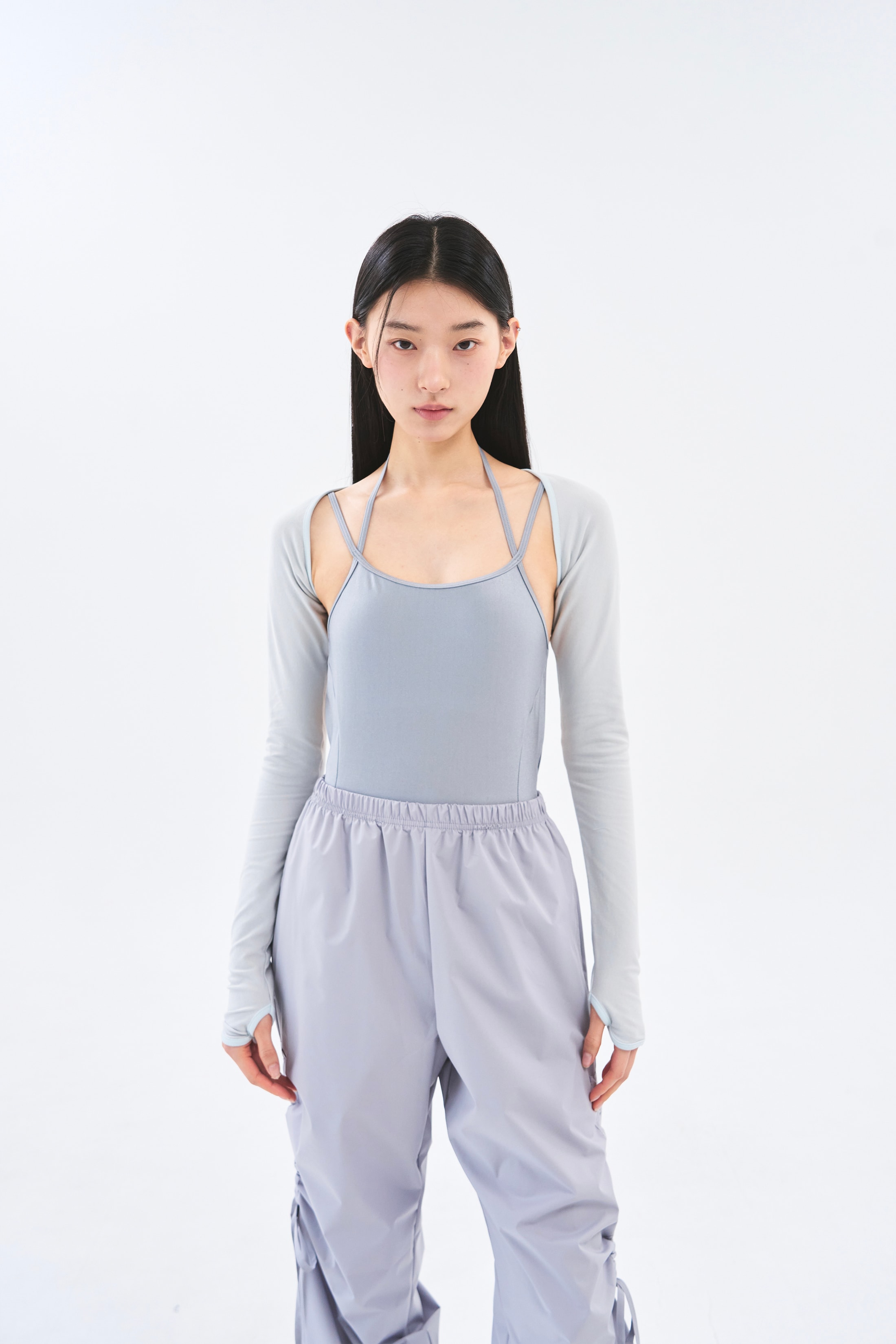 [2차 Reorder]Line Trim Shrug _ Light Grey/Soft Mint