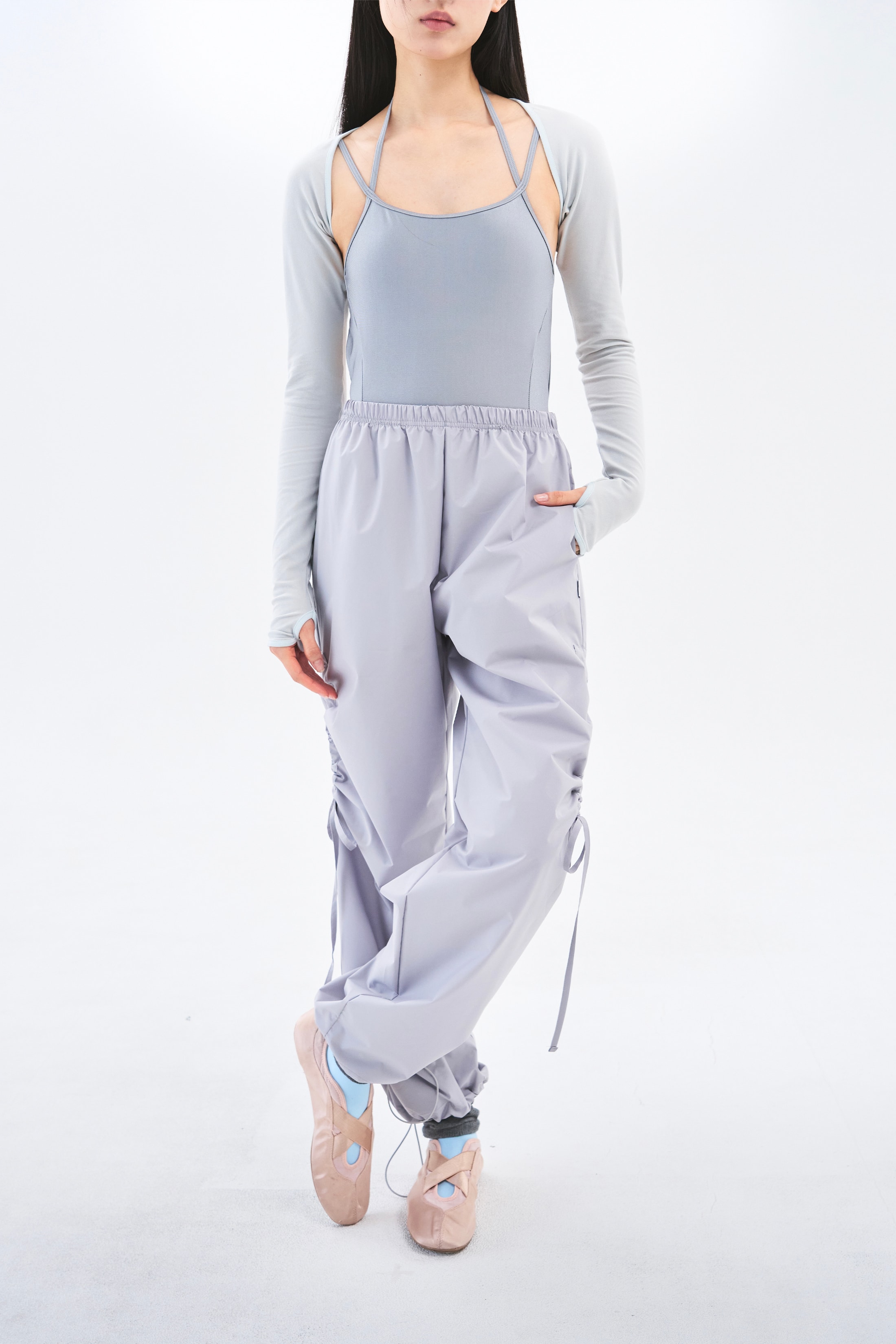 [Reorder]Bow Warm-up Pants _ Light Grey