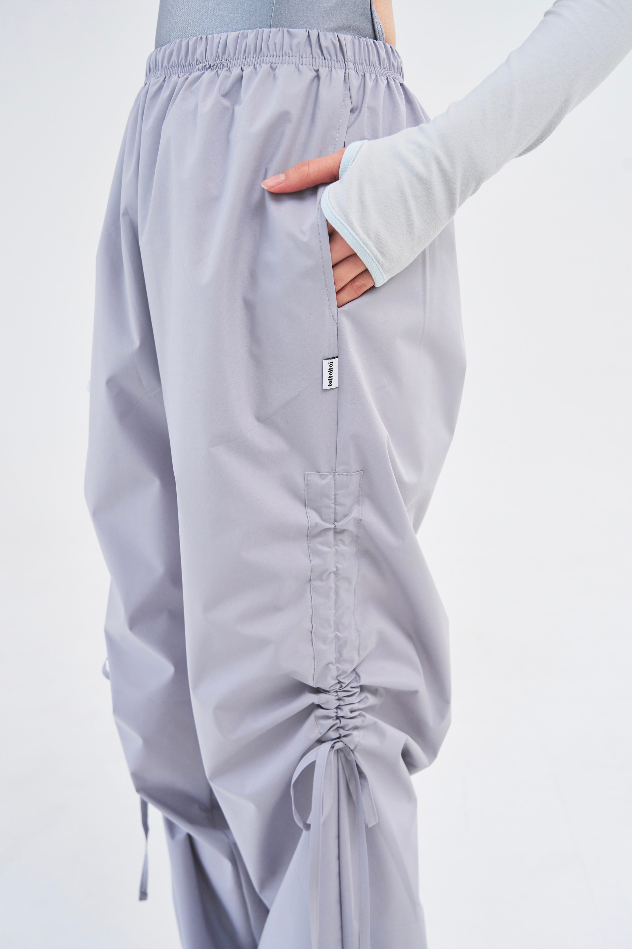 [Reorder]Bow Warm-up Pants _ Light Grey