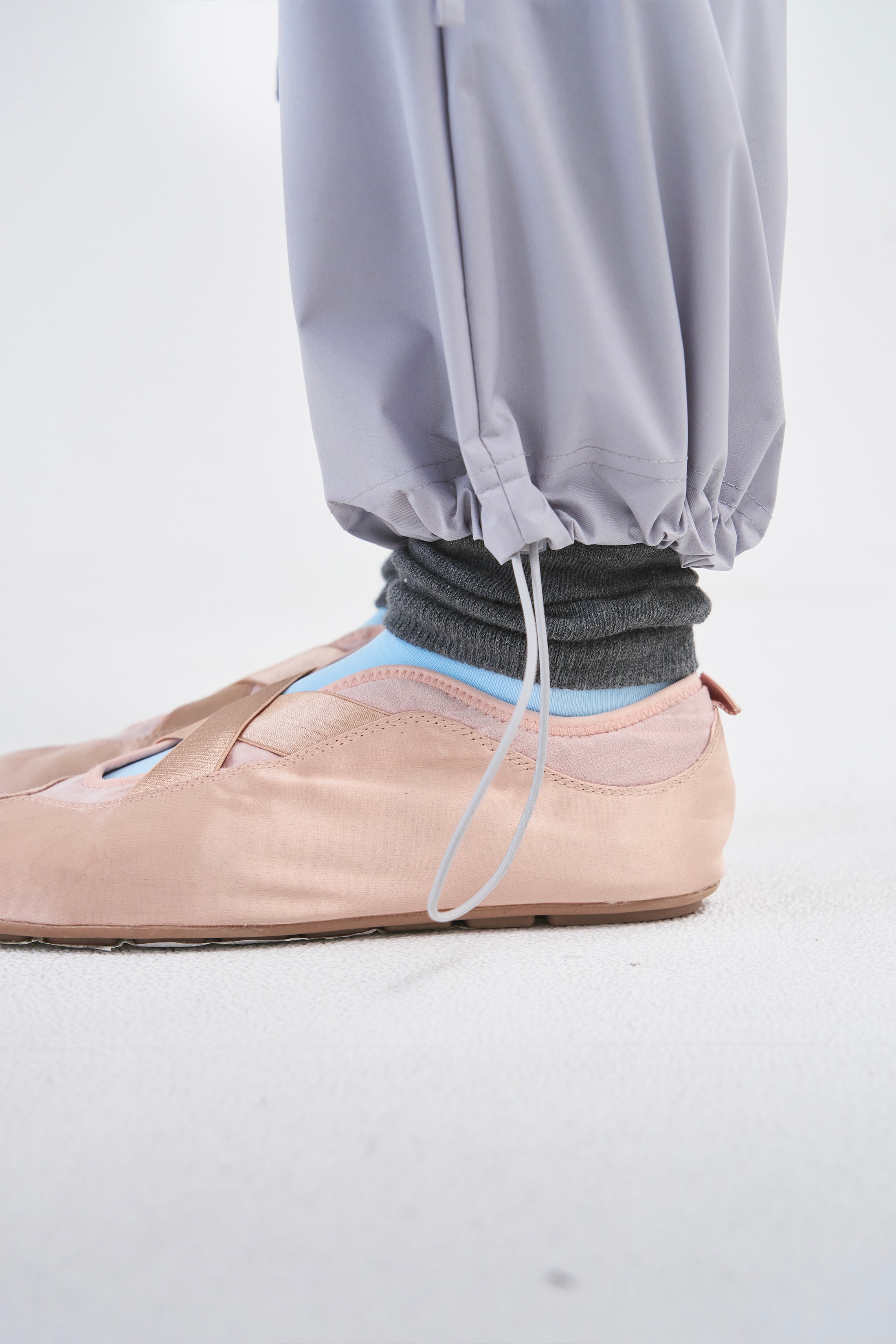 [Reorder]Bow Warm-up Pants _ Light Grey