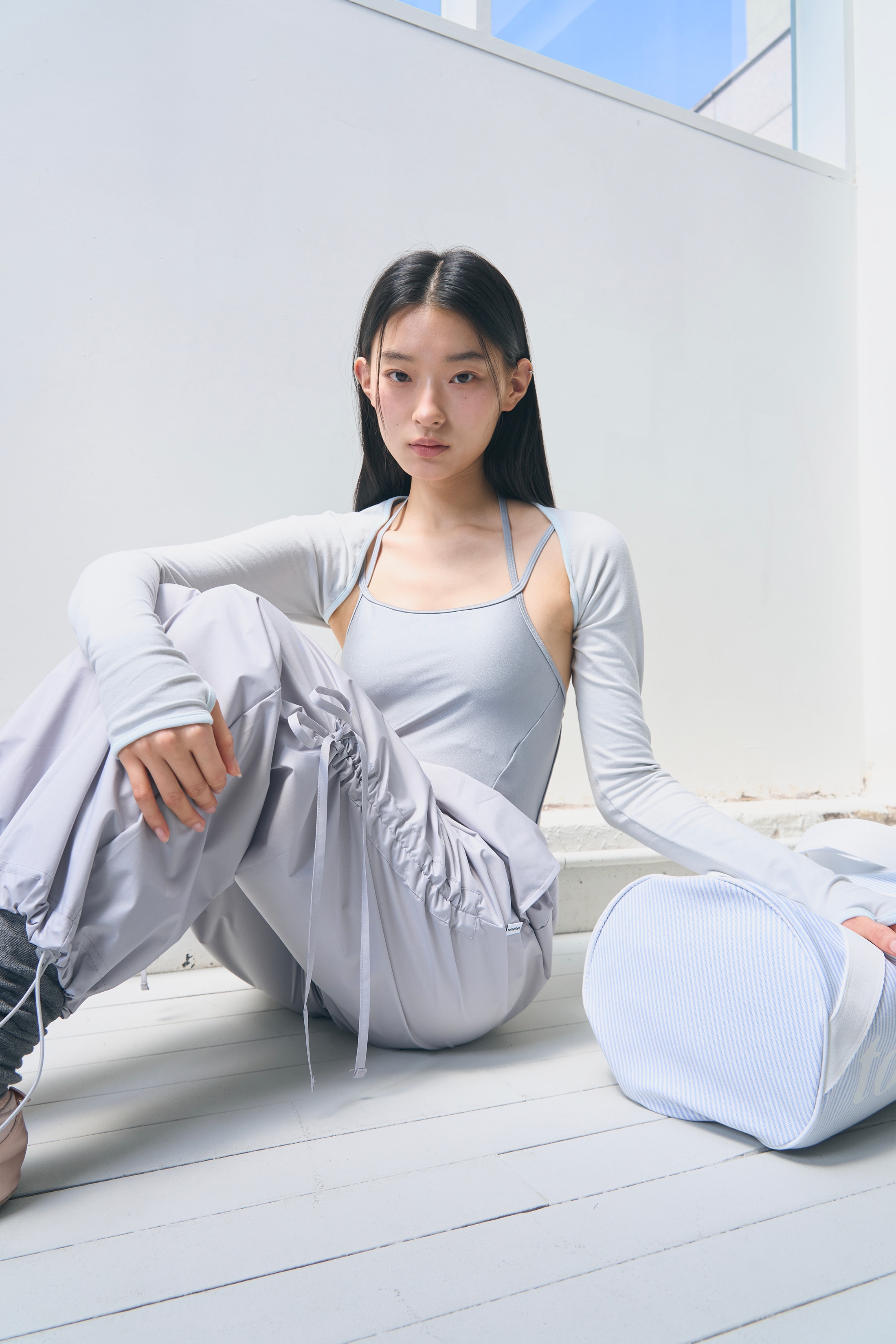 [Reorder]Bow Warm-up Pants _ Light Grey