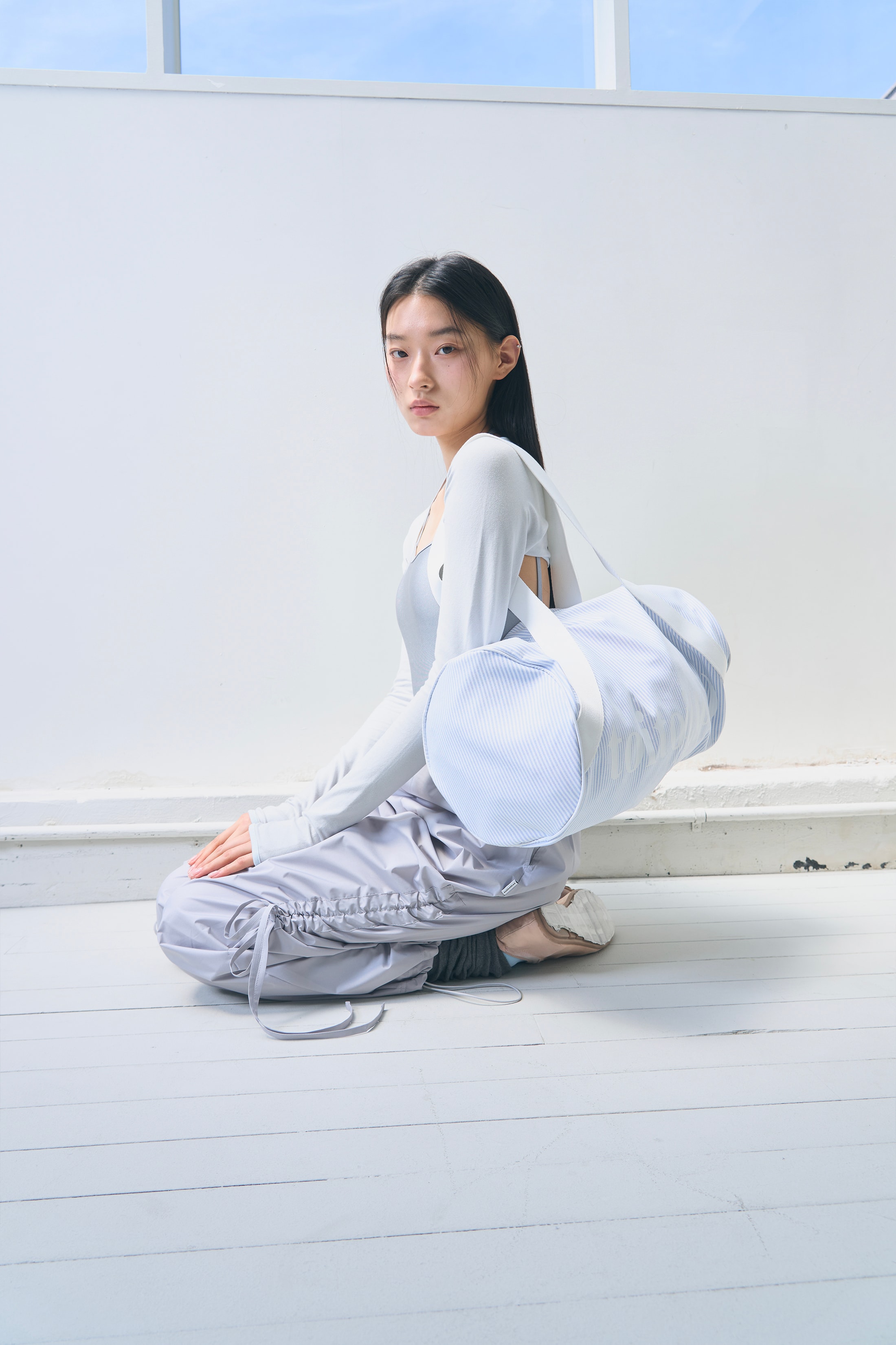 [Reorder]Bow Warm-up Pants _ Light Grey