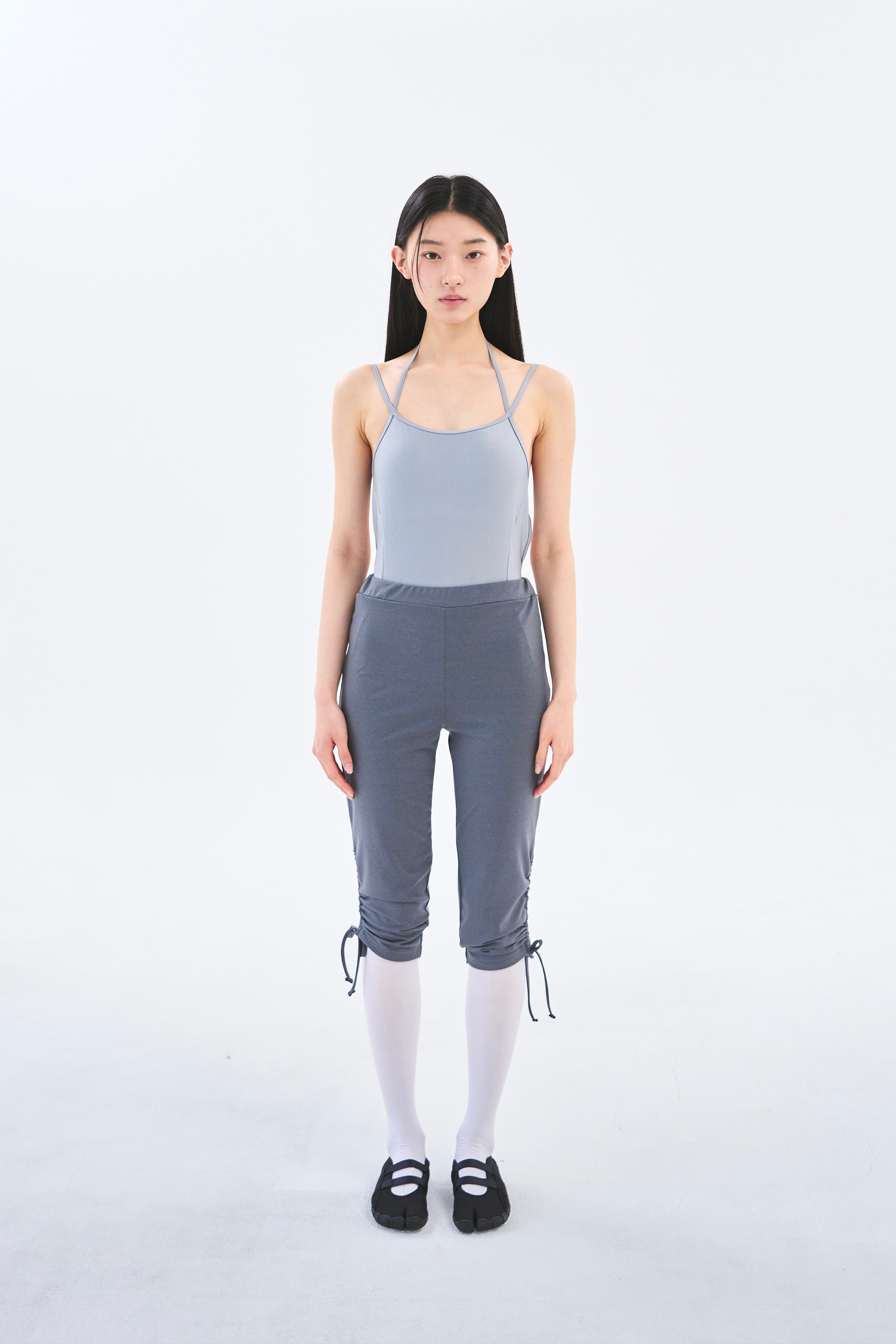 [2차 Reorder]Bow Strap Capri Pants _ Ash Melange