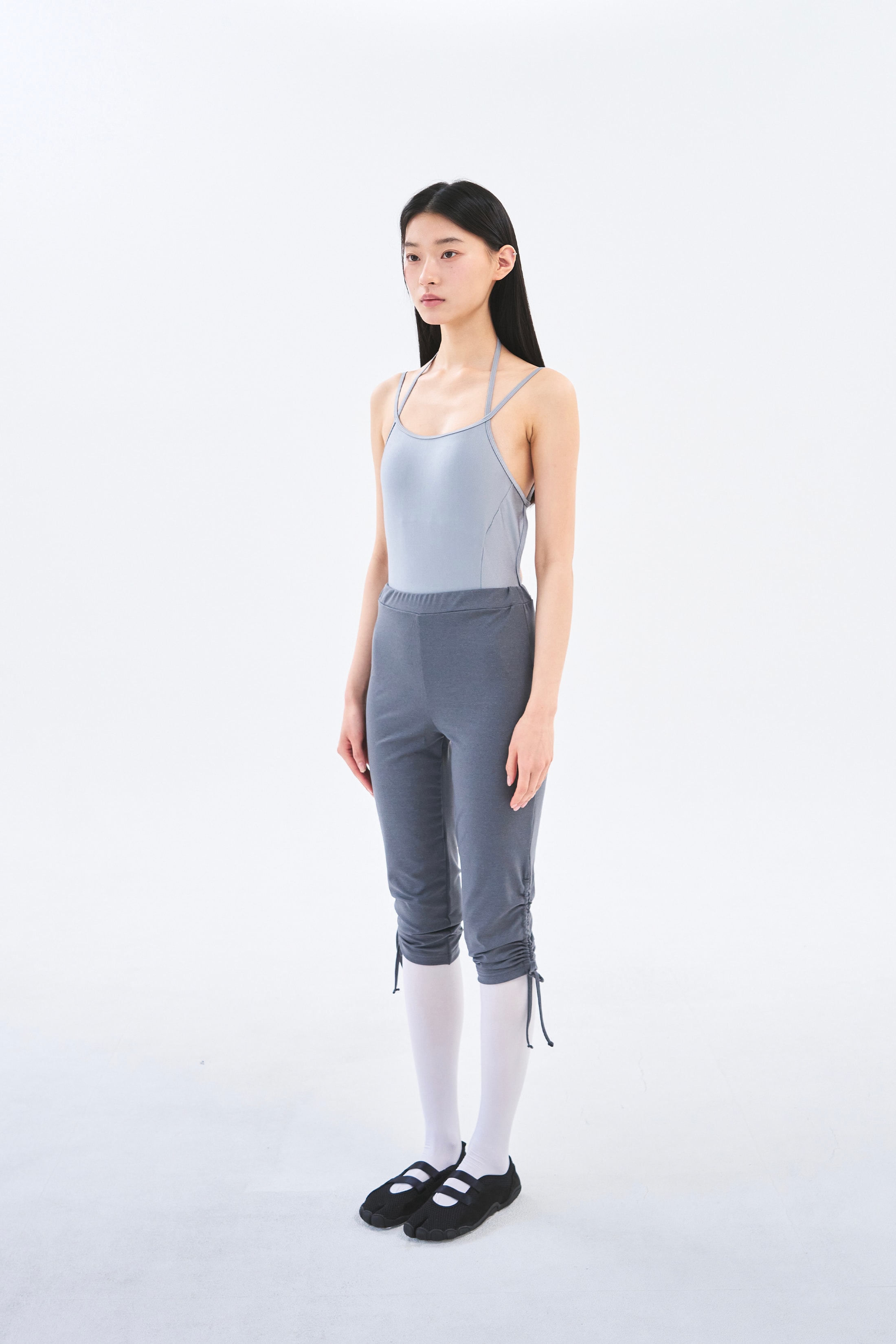 [2차 Reorder]Bow Strap Capri Pants _ Ash Melange