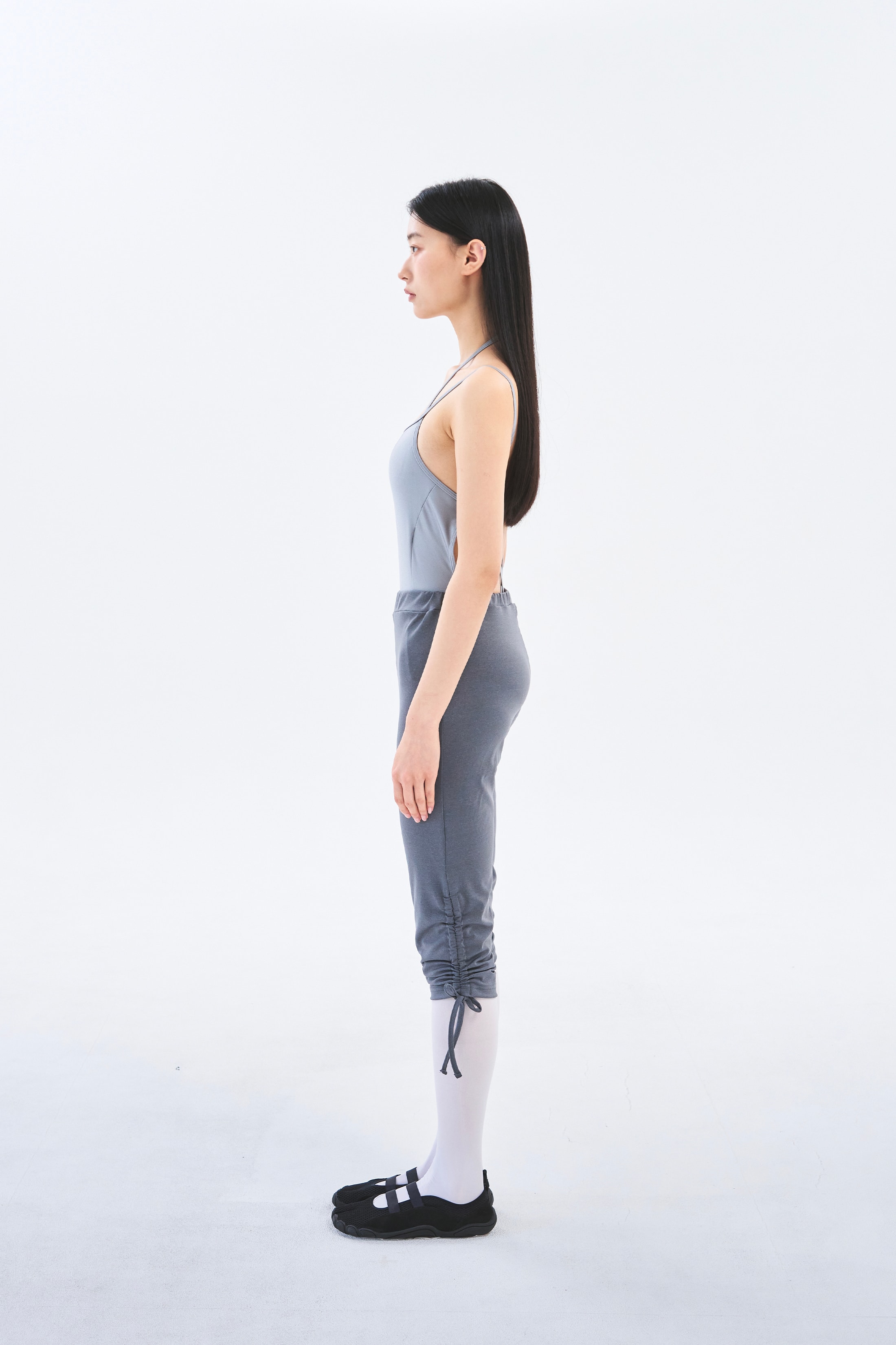 [2차 Reorder]Bow Strap Capri Pants _ Ash Melange