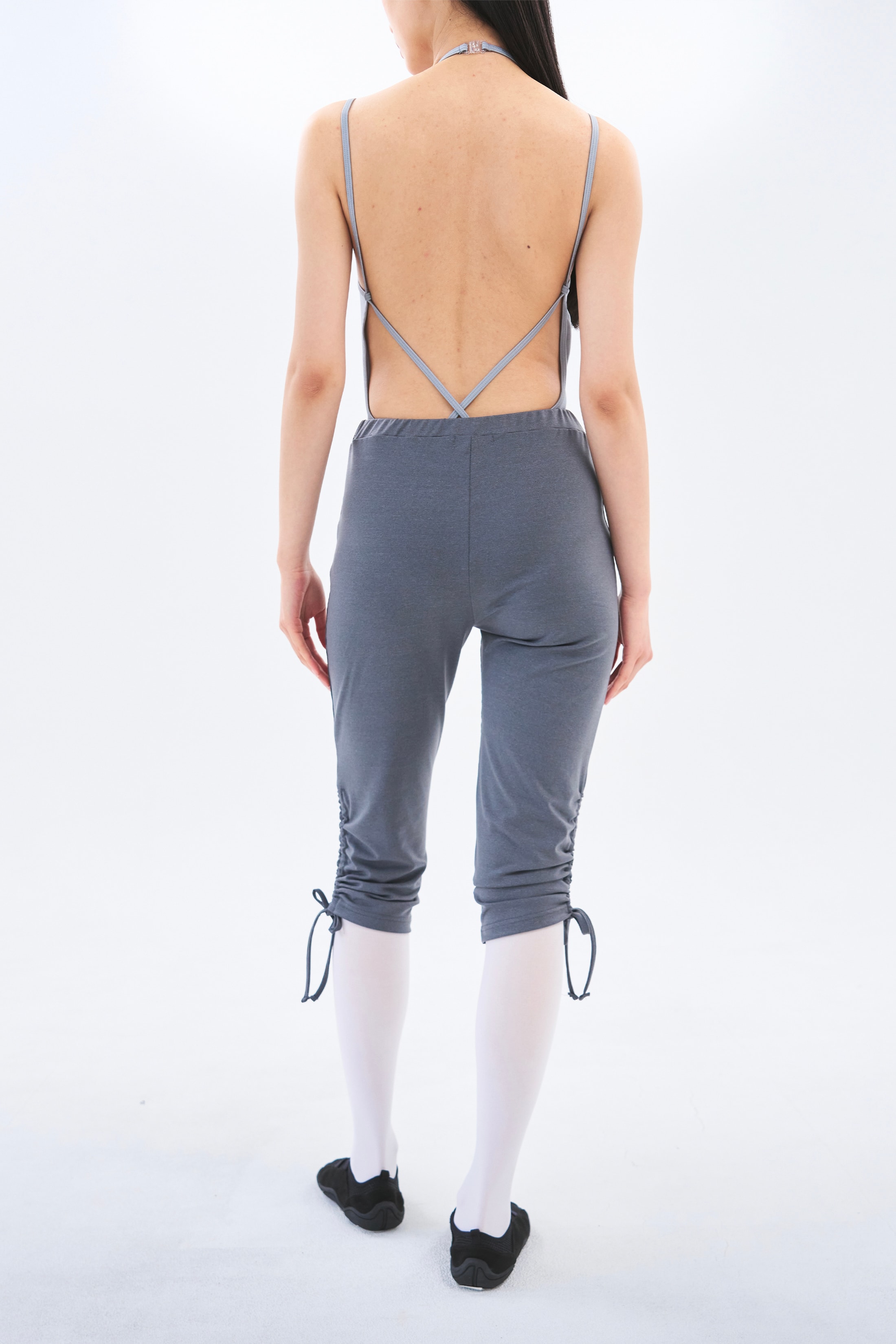 [2차 Reorder]Bow Strap Capri Pants _ Ash Melange