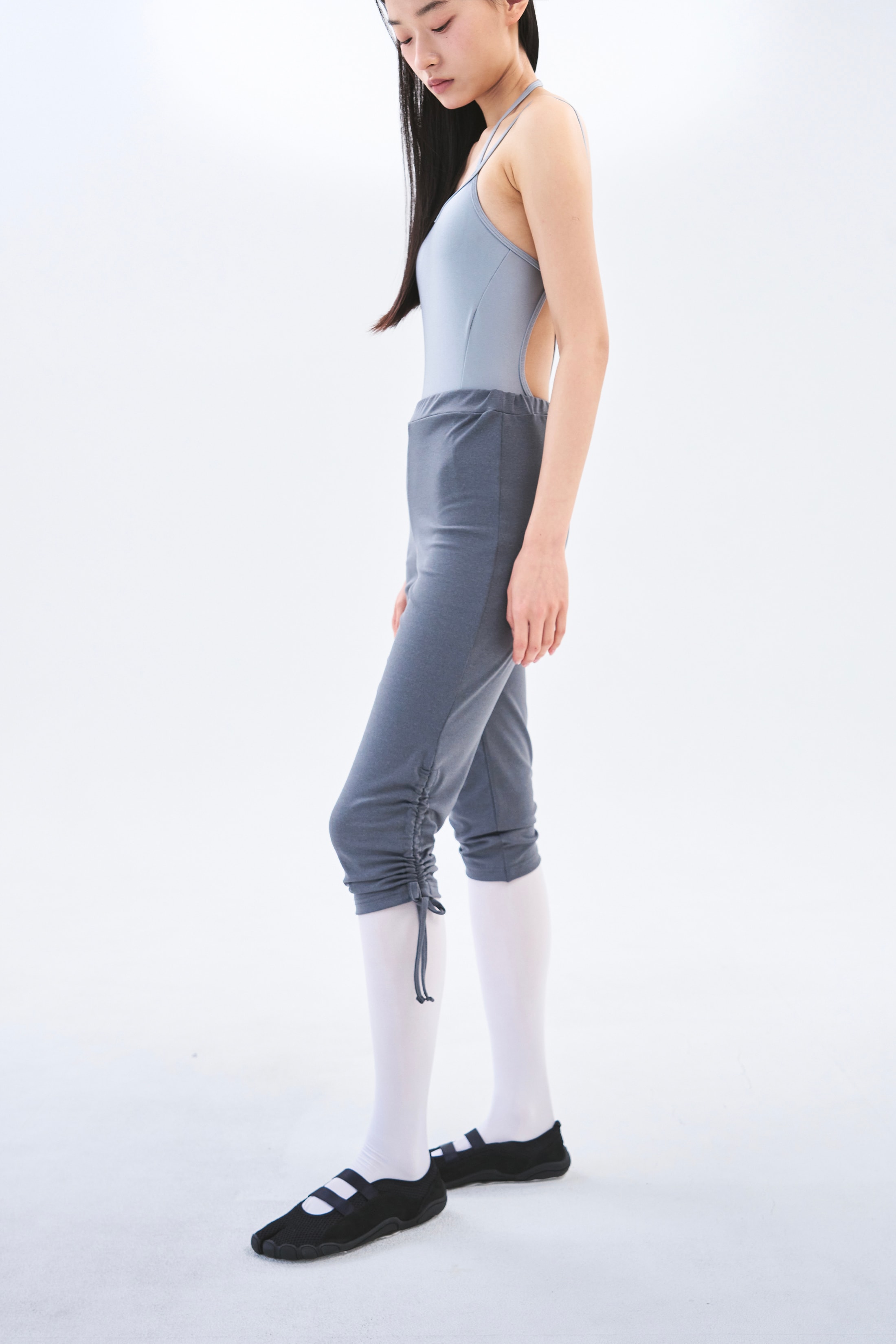 [2차 Reorder]Bow Strap Capri Pants _ Ash Melange