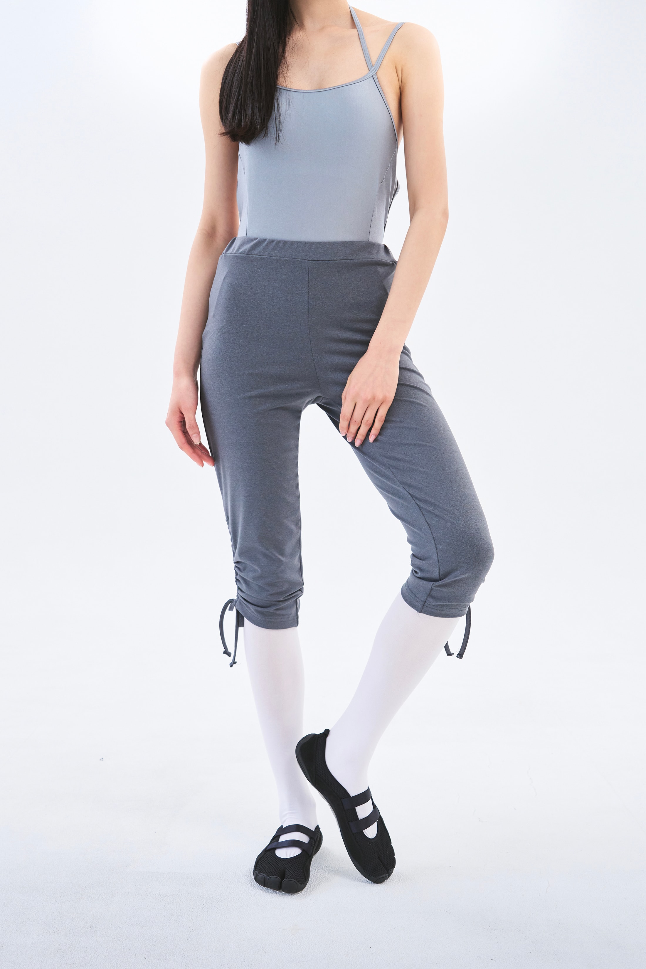 [2차 Reorder]Bow Strap Capri Pants _ Ash Melange