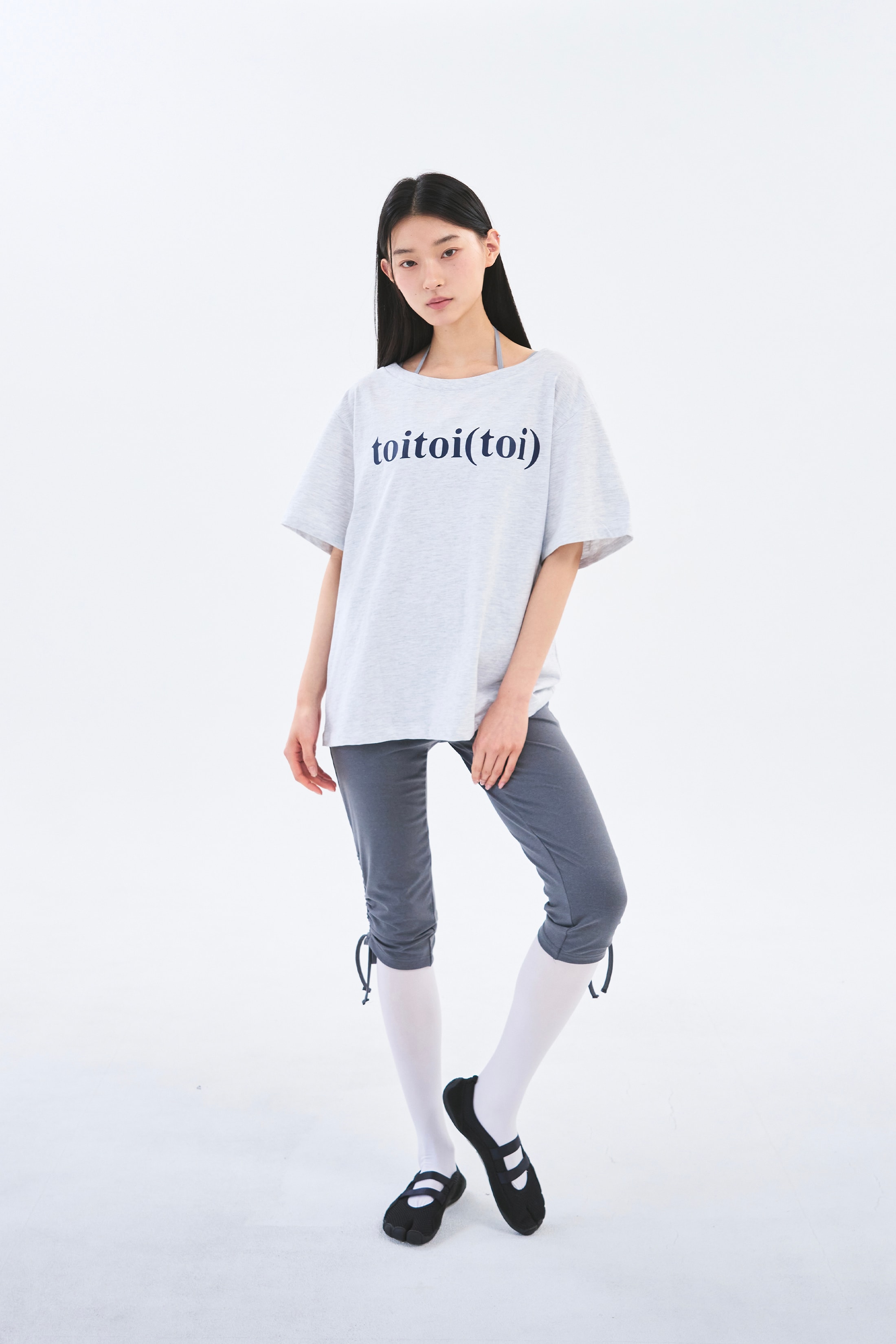 [2차 Reorder]Bow Strap Capri Pants _ Ash Melange