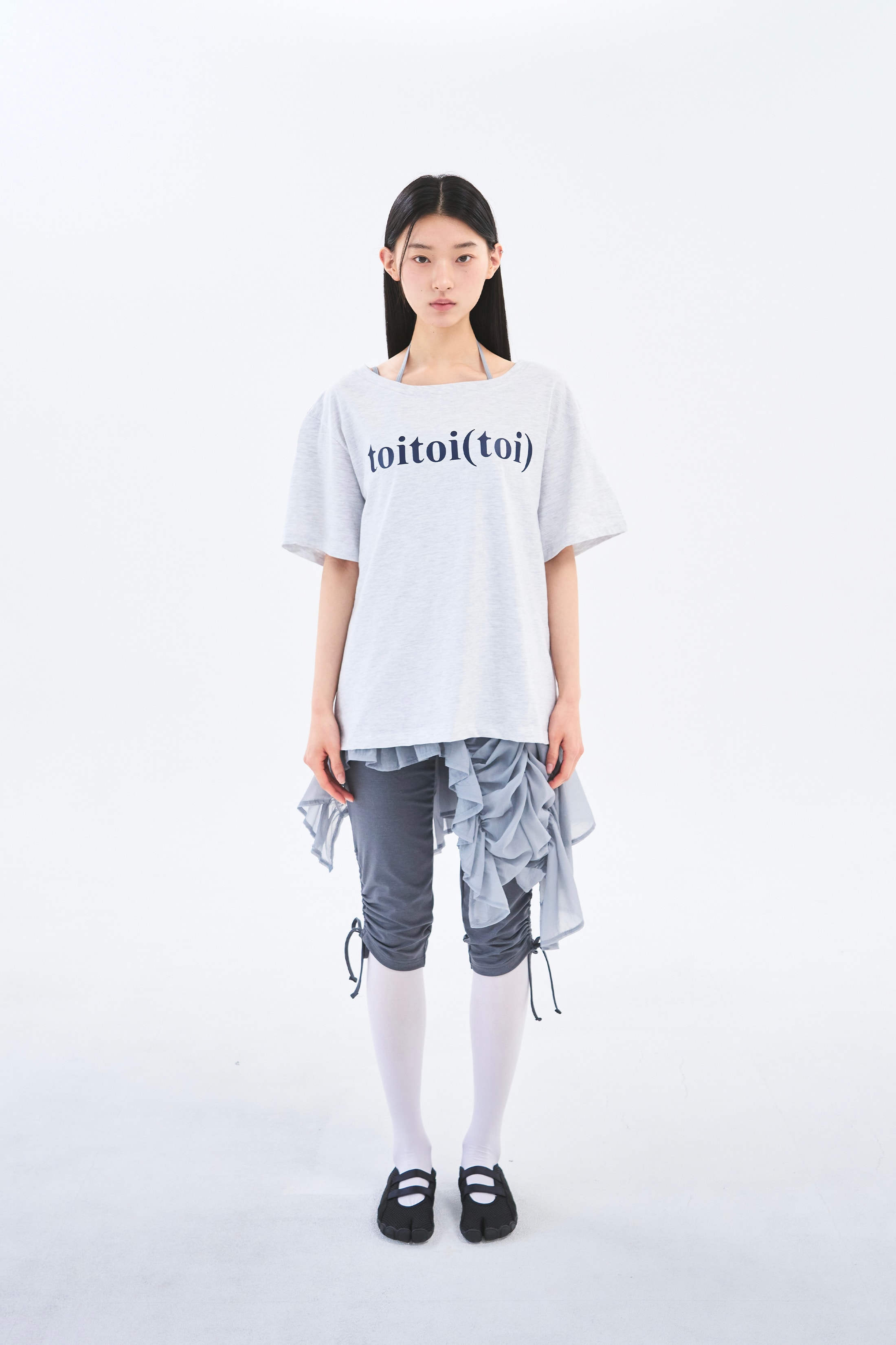[4차 Reorder]Toitoi(toi) Drape Shoulder Tee _ Cloud Melange