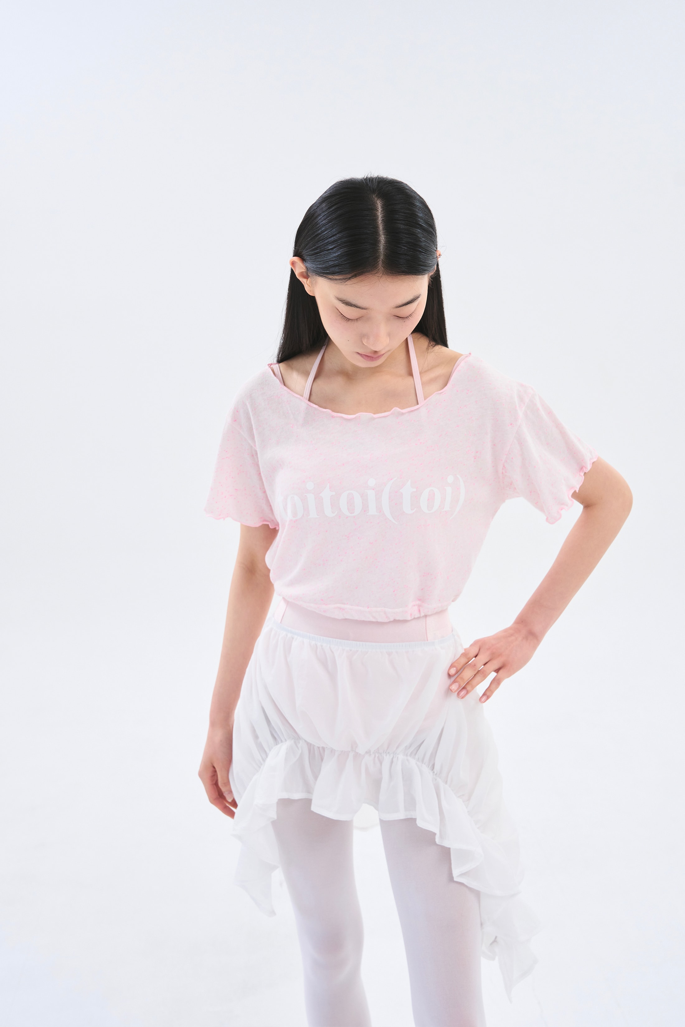[3차 Reorder]Sparkling Crop Tee _ Milk Pink