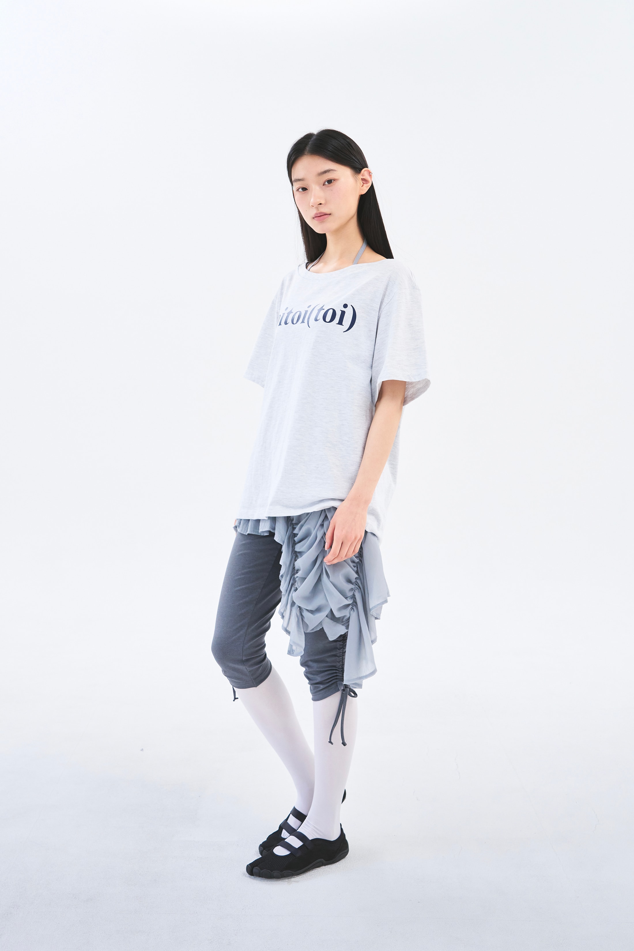 [2차 Reorder]Bow Strap Capri Pants _ Ash Melange