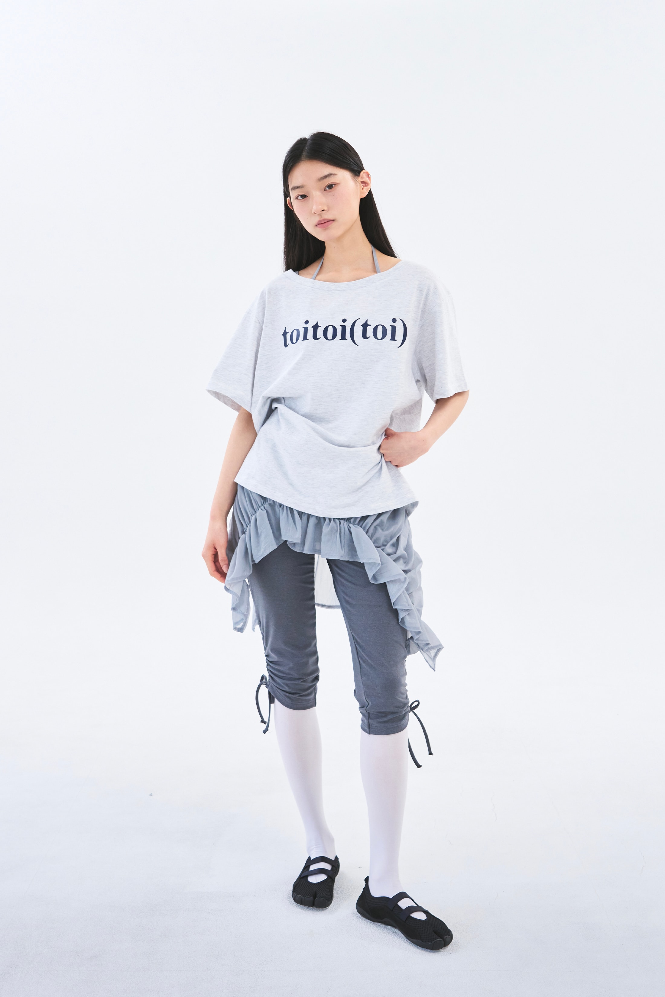 [2차 Reorder]Bow Strap Capri Pants _ Ash Melange
