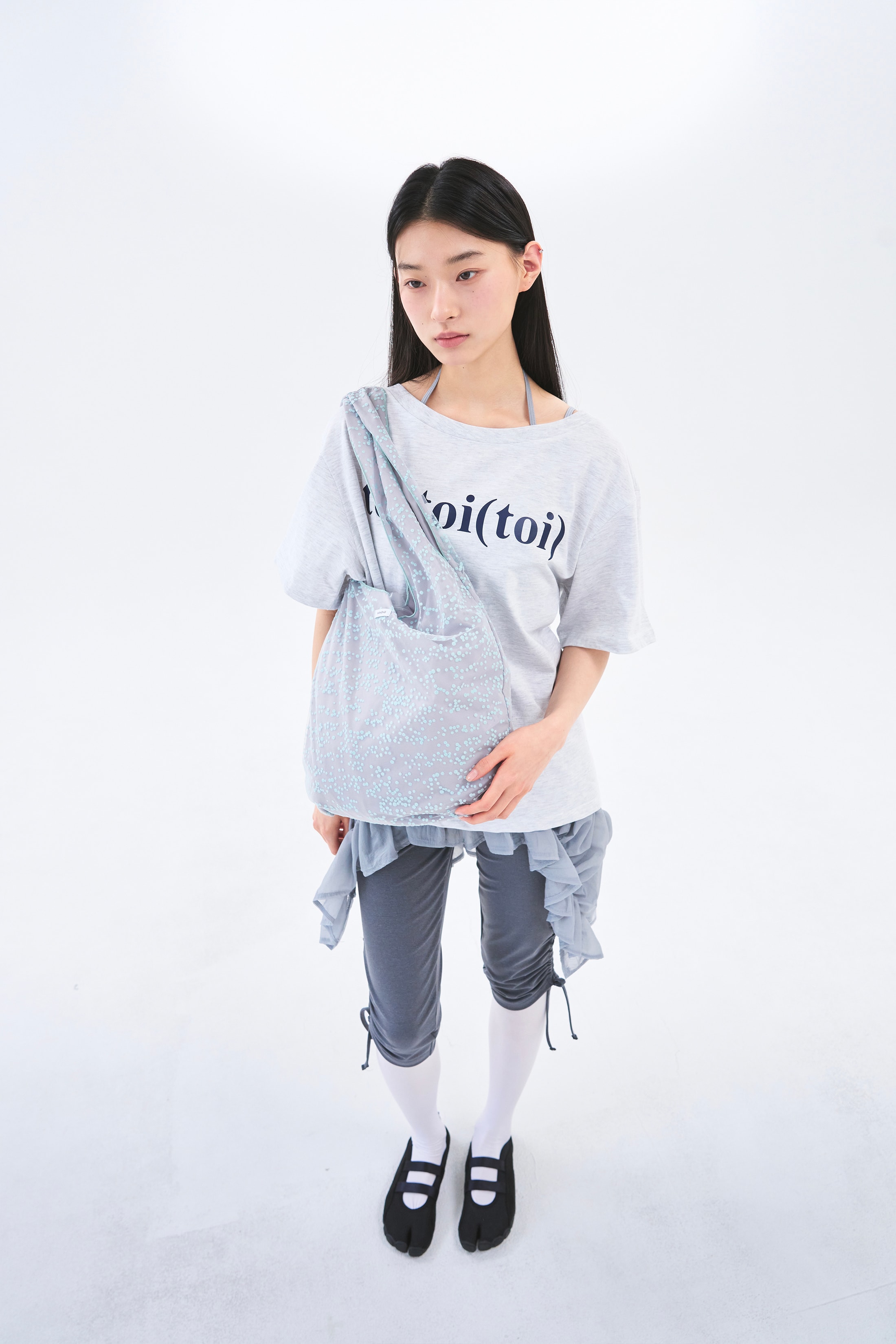 [2차 Reorder]Dot Mesh Bag _ Grey/Soft Mint Dot
