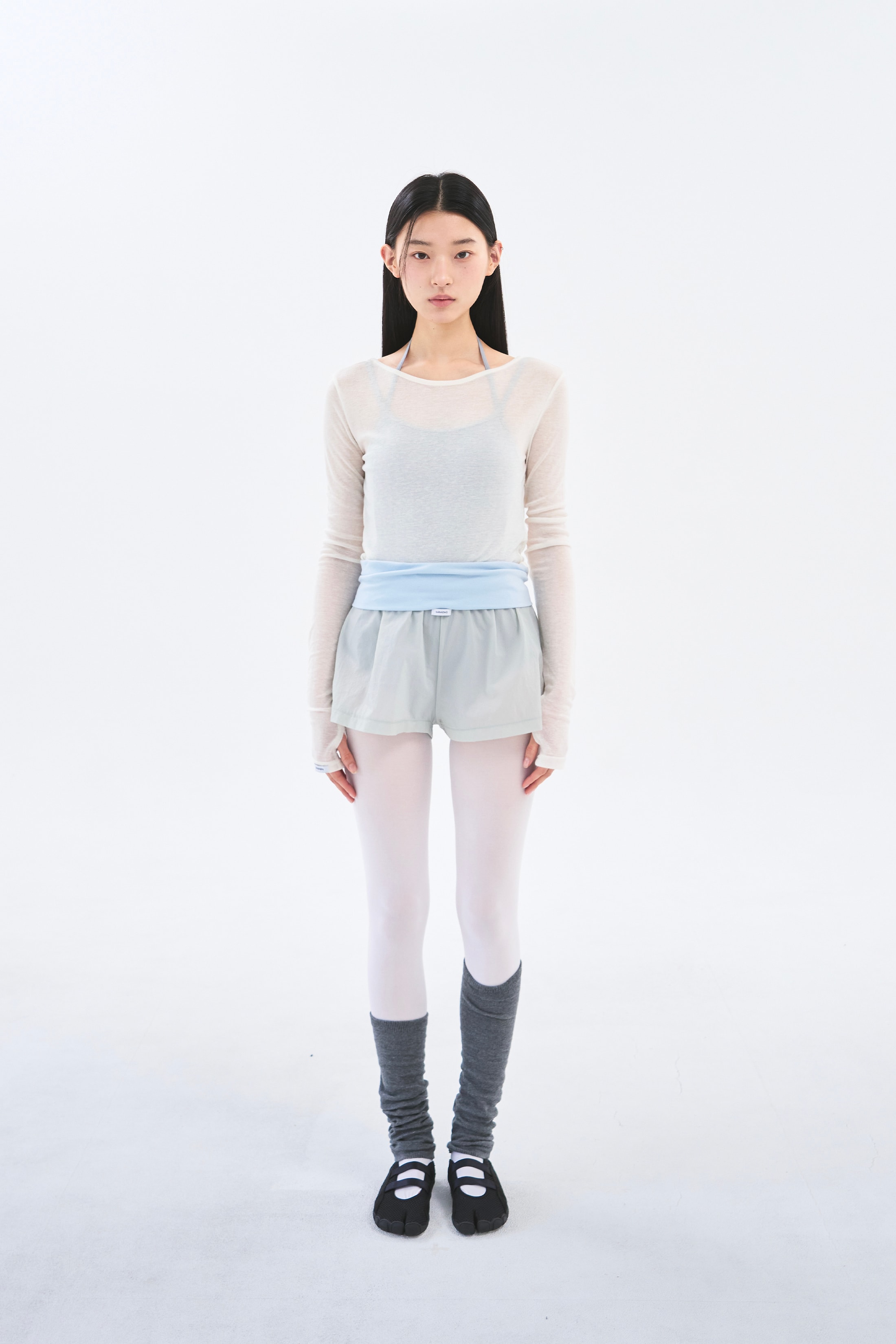 [8차 Reorder|9월2주차 순차발송]Contrast Sheer Shorts _ Sky Blue/Moss Grey